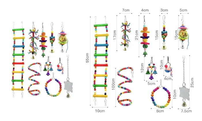 10 Piece Bird Toys