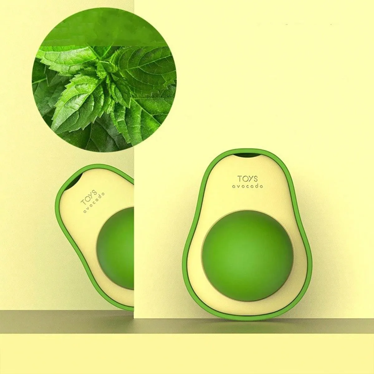 1pc Avocado Shaped Cat Licking Mint Ball, Bite-Resistant And 360° Rotating Cat Chew Toy