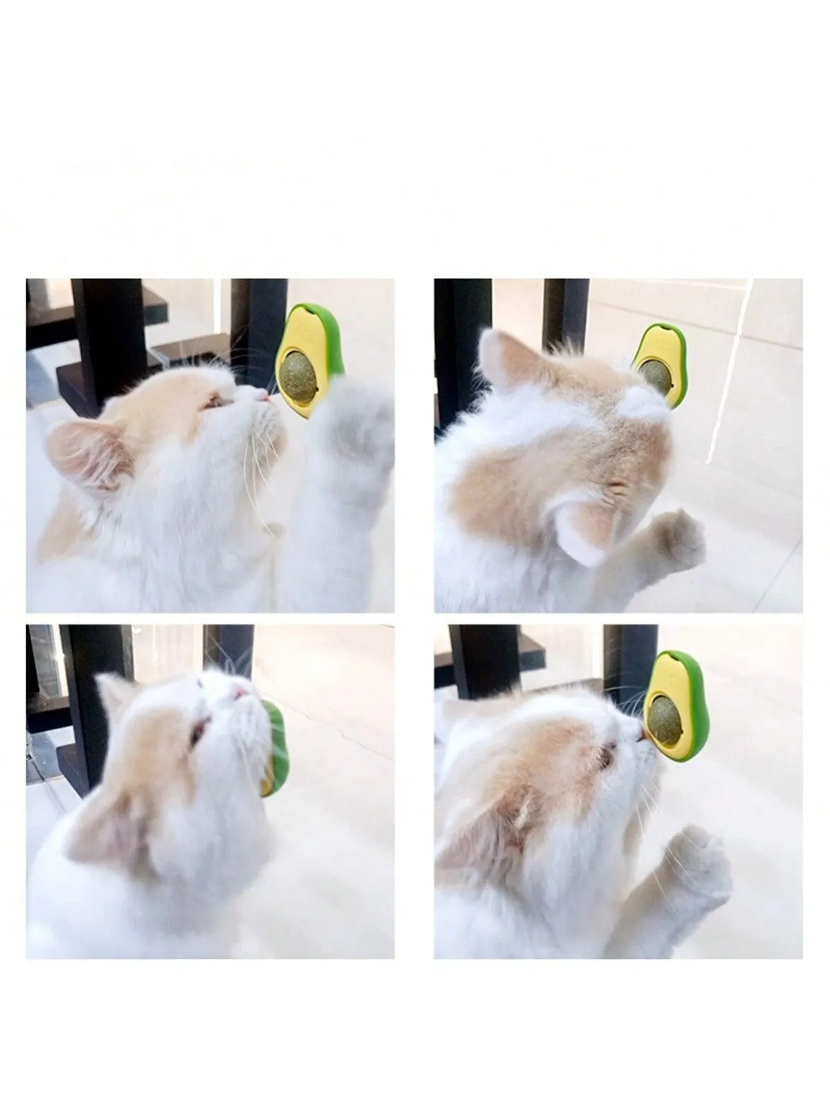 1pc Avocado Shaped Cat Licking Mint Ball, Bite-Resistant And 360° Rotating Cat Chew Toy