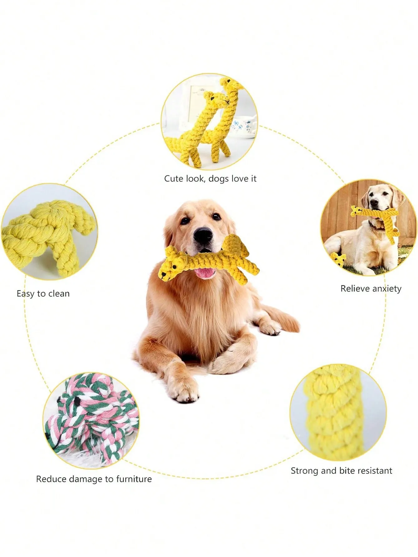 1pc Handmade Animal Shaped Rope Chew Toy With Knots For Small And Medium-Sized Dogs