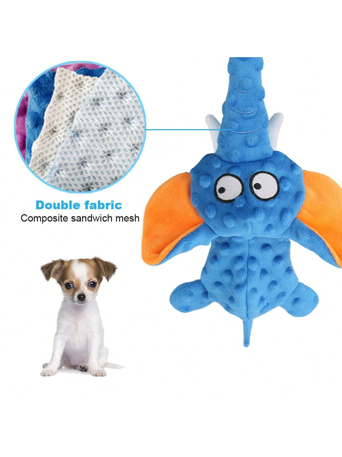 1pc Pet Plush Skin Toy, Interactive, No-Stuffing, Squeaky & Crunchy Paper Sound Effect, Suitable For Small And Medium Dogs (For Pet Use Only)