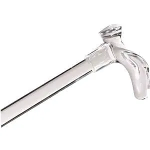 Alex Orthopedic Contour Right Handle Lucite Cane: Clear, 7/8" dia., 36" - 36-1/2" (Adjustable Height), 250 lb, 1 Count