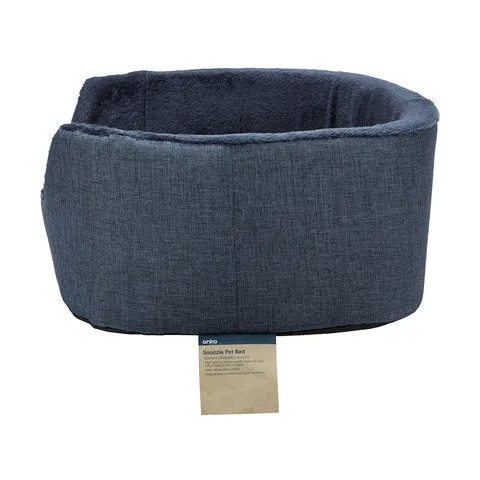 Anko Pet Bed Snoozie 54cm - Navy & Grey