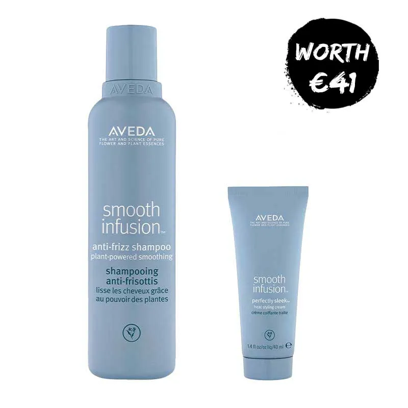 Aveda Smooth Infusion Anti-Frizz Shampoo   FREE Aveda Smooth Infusion Perfectly Sleek Blow Heating Cream 40ml