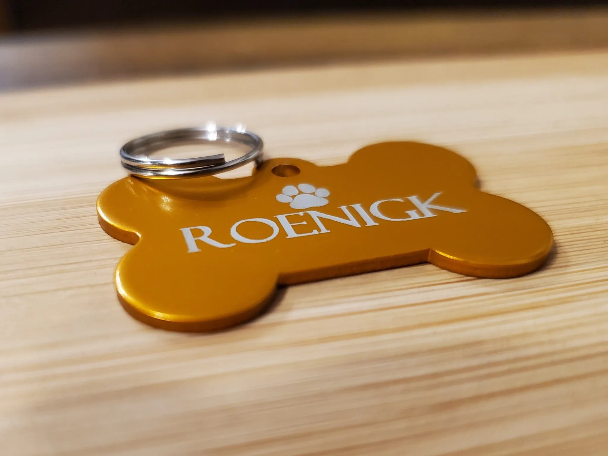 Bone Shaped Aluminum Dog Tag | 10 Colours | Laser Engraved