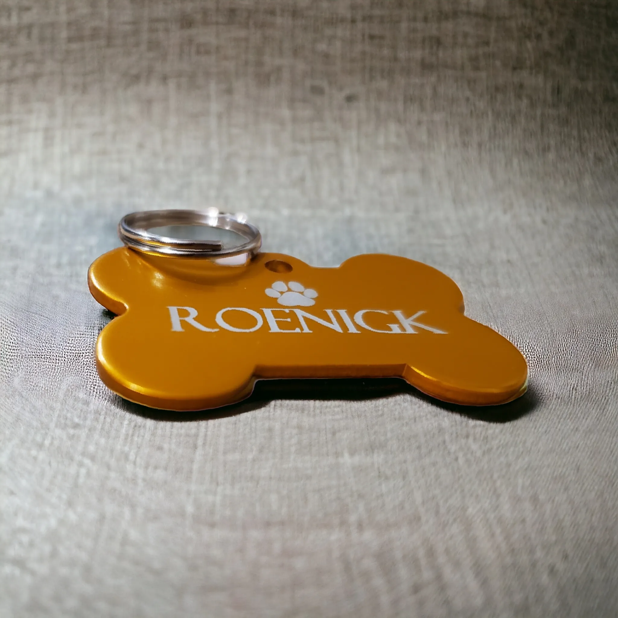 Bone Shaped Aluminum Dog Tag | 10 Colours | Laser Engraved