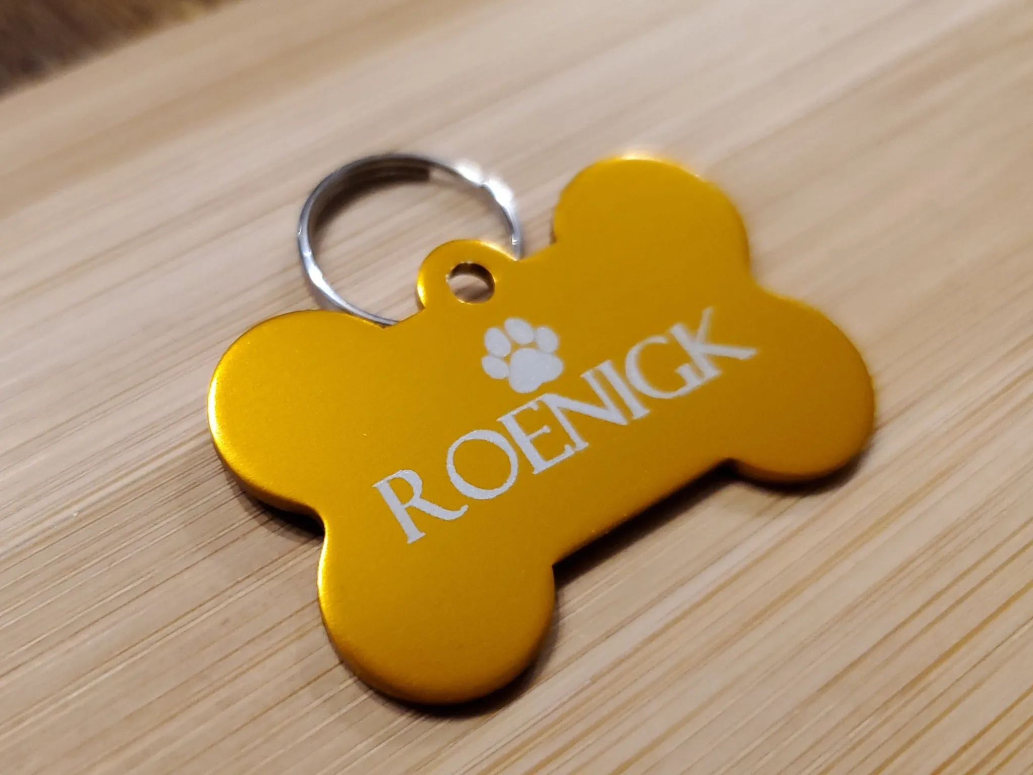 Bone Shaped Aluminum Dog Tag | 10 Colours | Laser Engraved