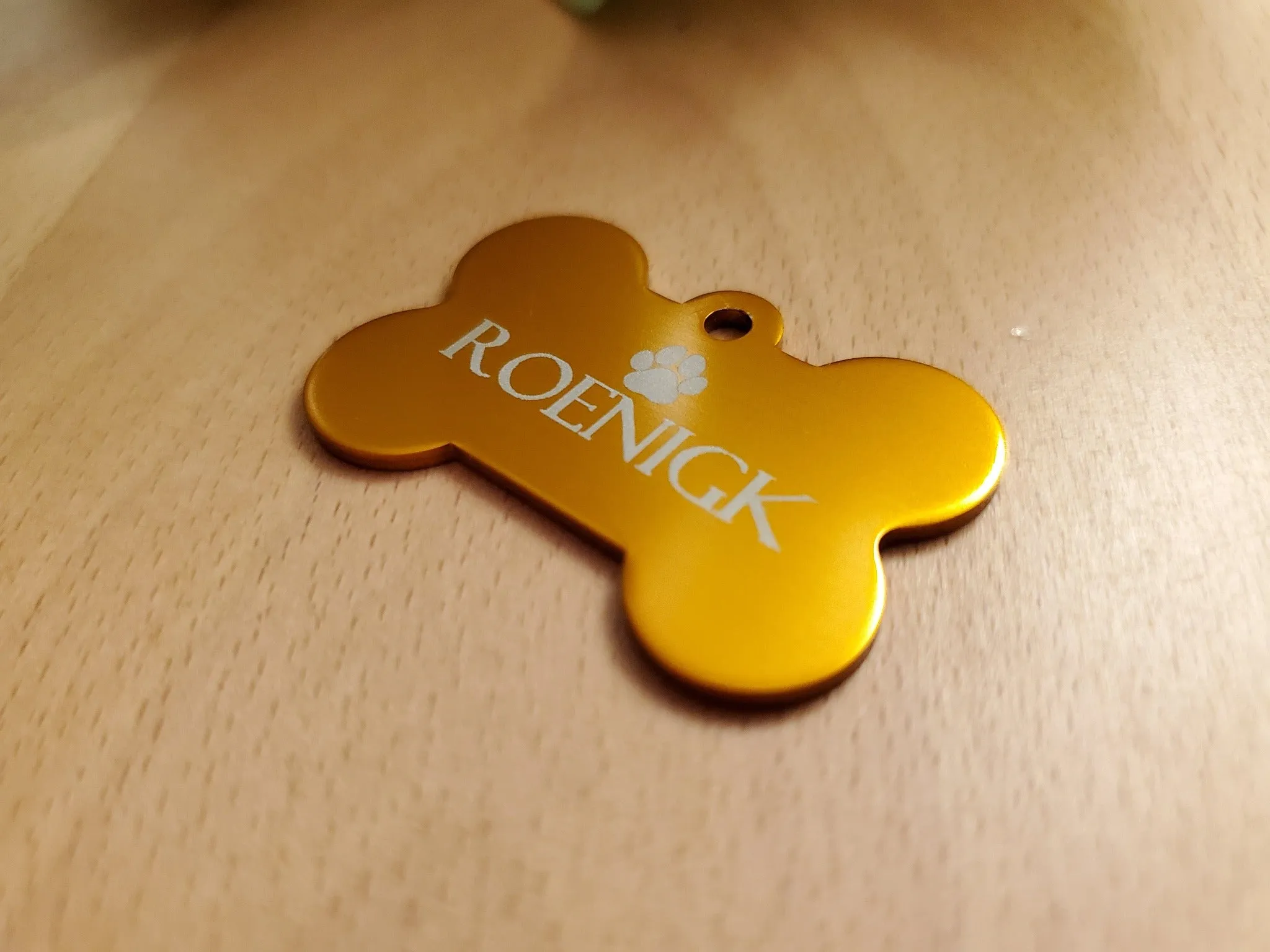 Bone Shaped Aluminum Dog Tag | 10 Colours | Laser Engraved