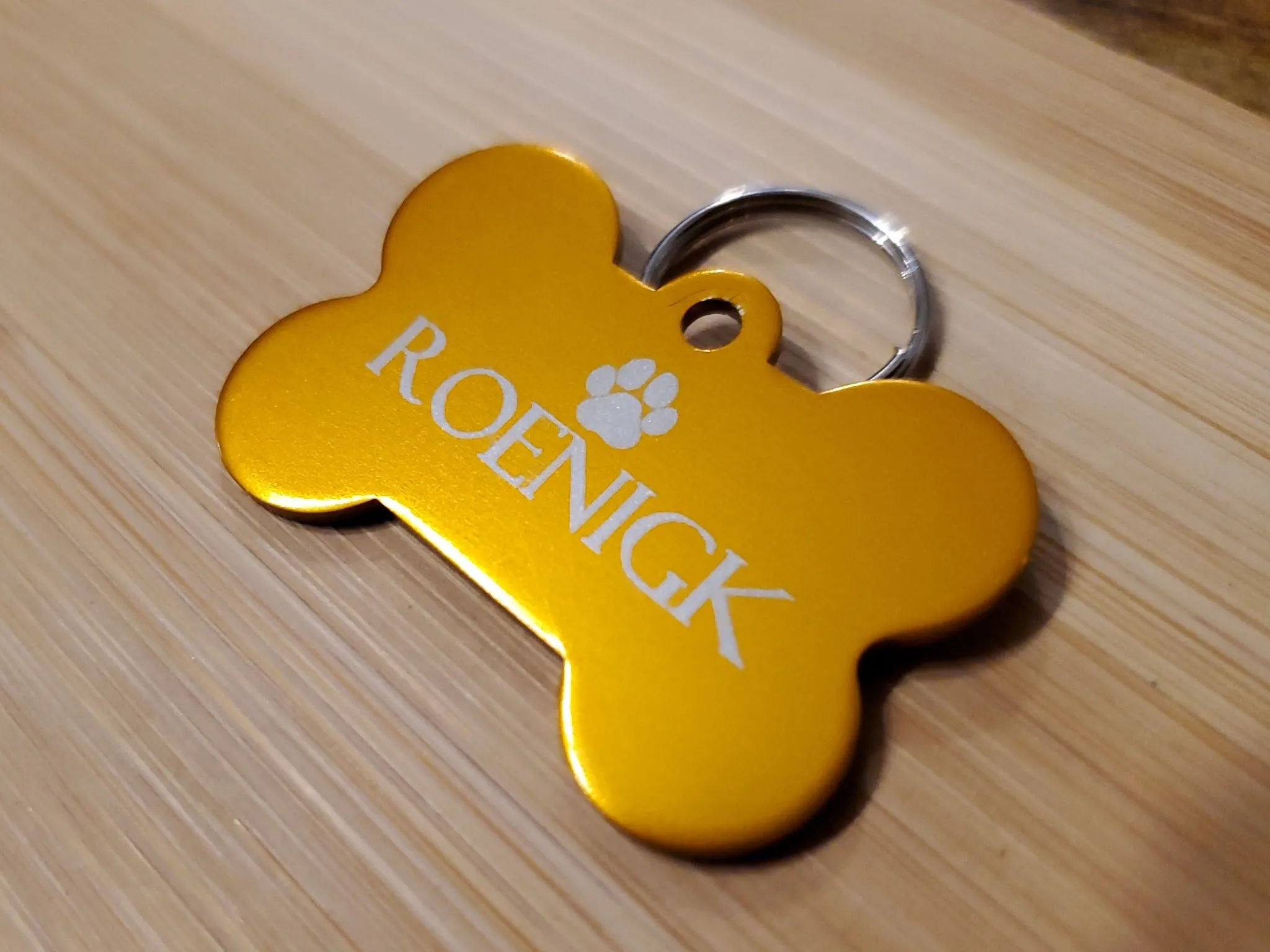 Bone Shaped Aluminum Dog Tag | 10 Colours | Laser Engraved