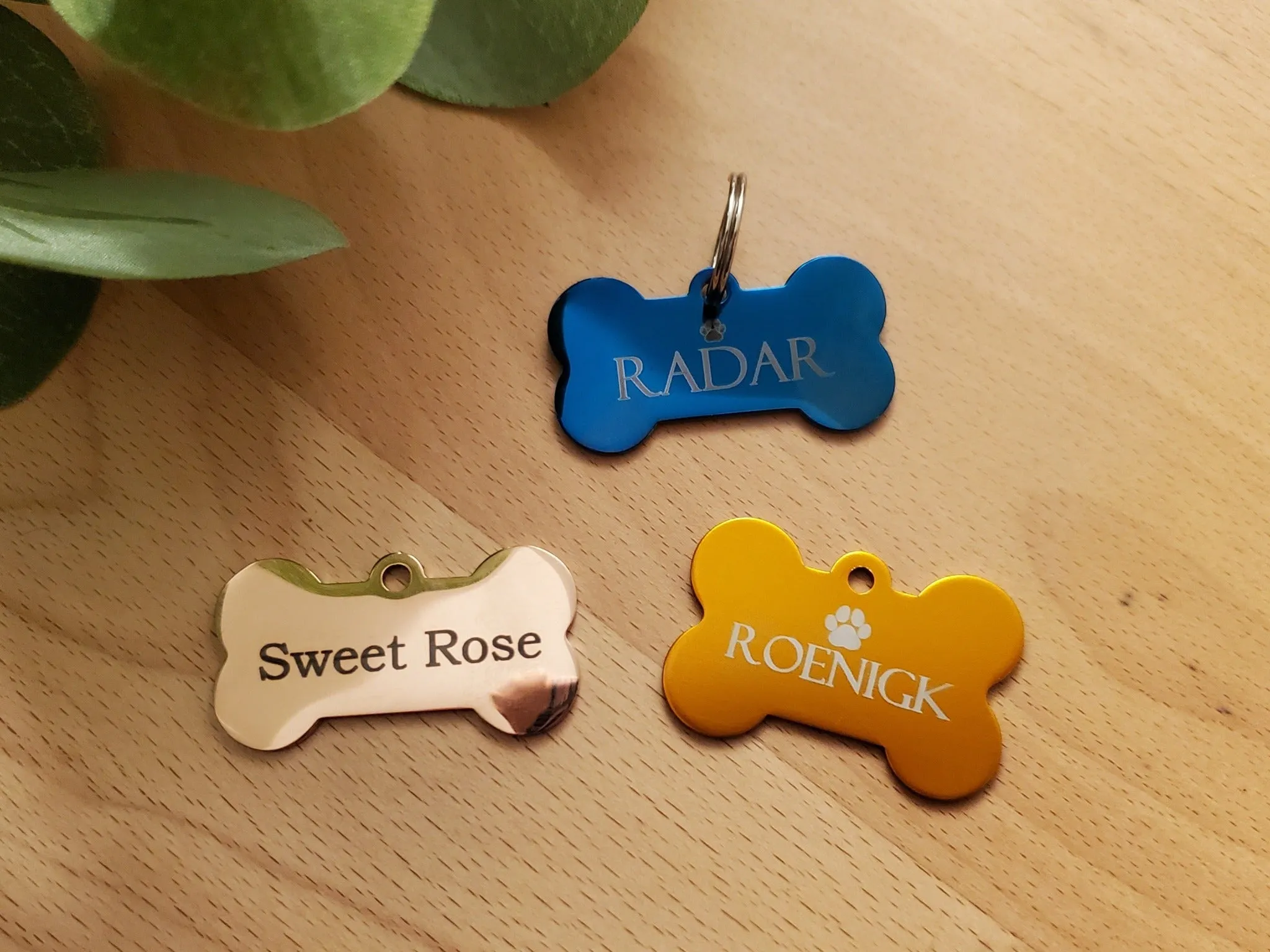 Bone Shaped Aluminum Dog Tag | 10 Colours | Laser Engraved