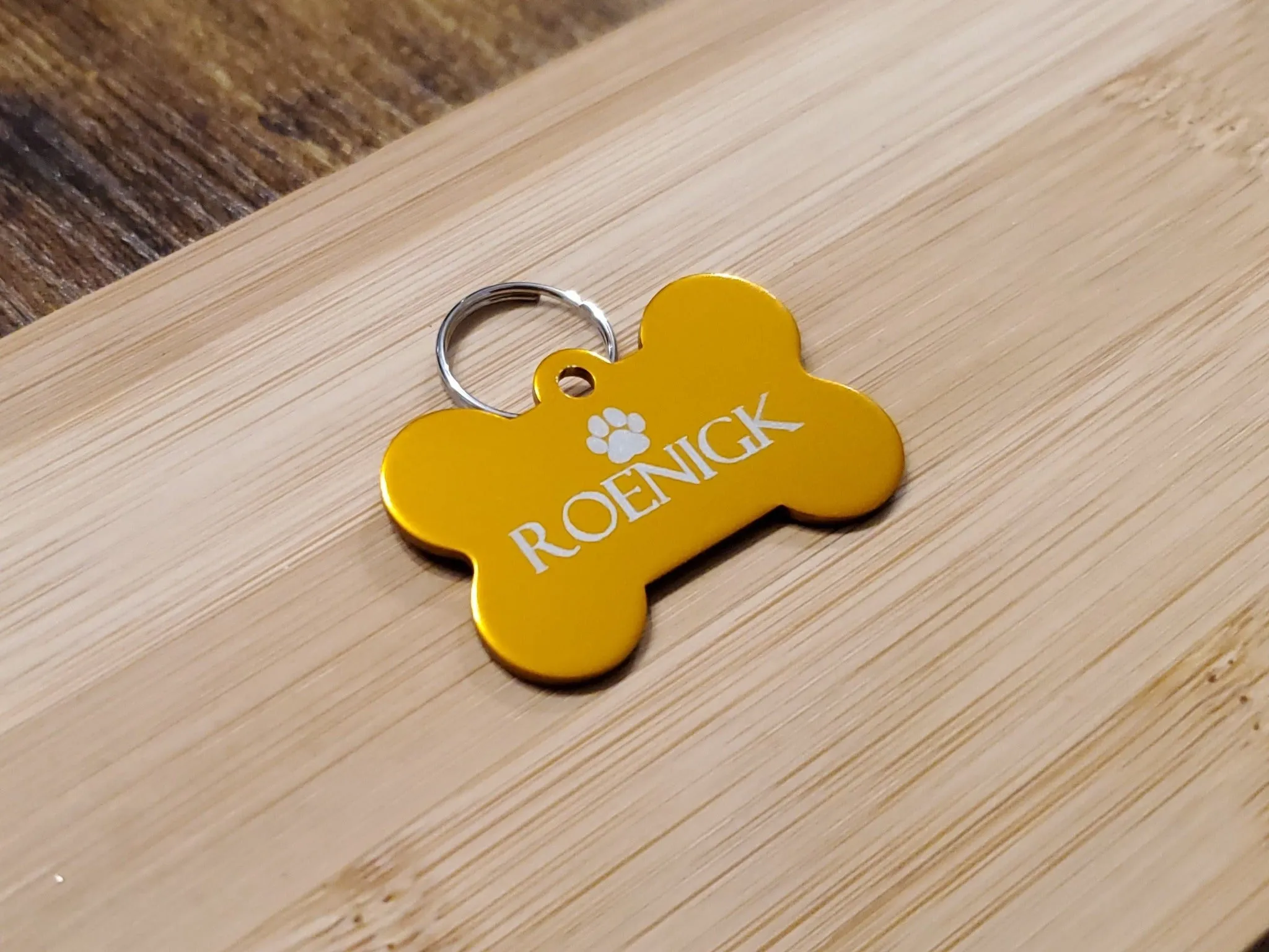 Bone Shaped Aluminum Dog Tag | 10 Colours | Laser Engraved