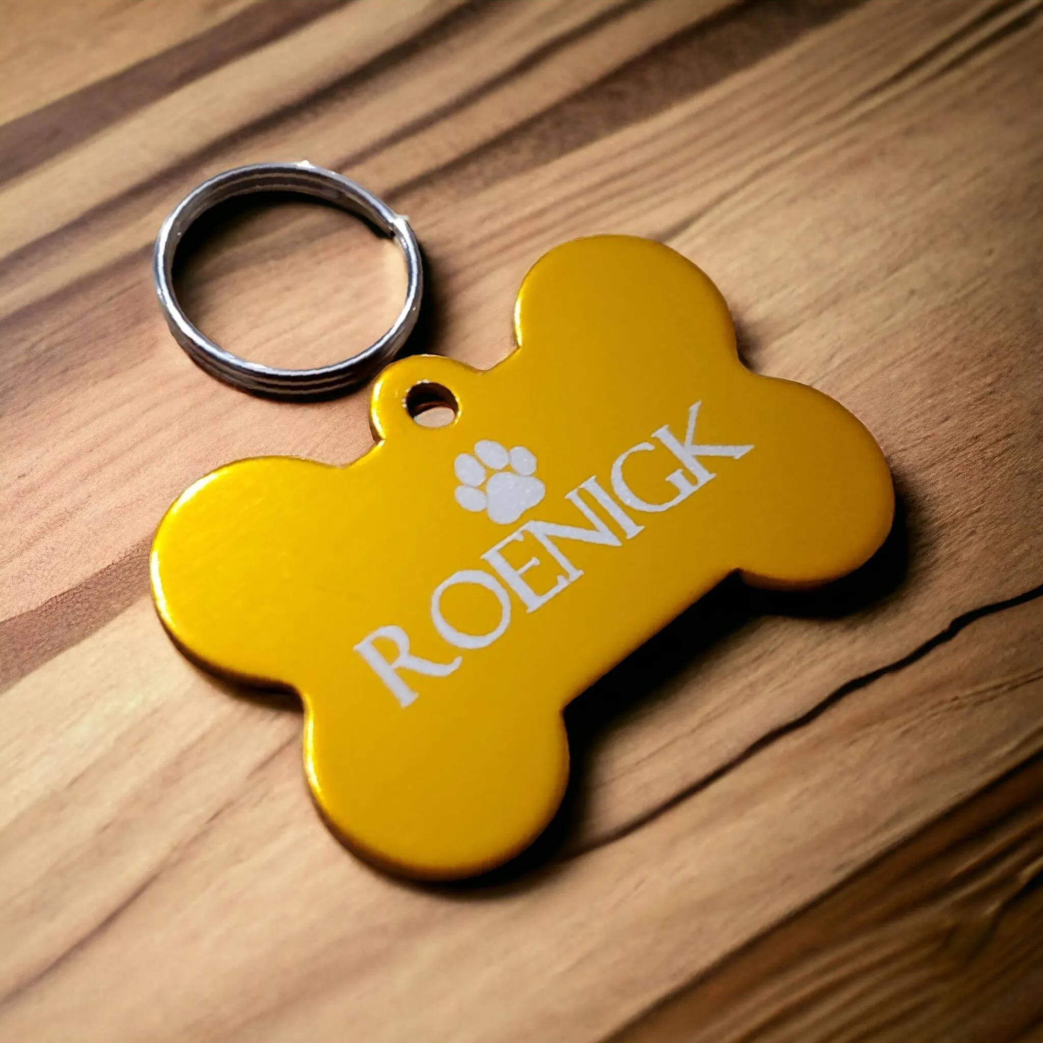 Bone Shaped Aluminum Dog Tag | 10 Colours | Laser Engraved