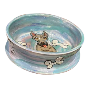 Bully Terrier Handmade Ceramic Dog Bowl