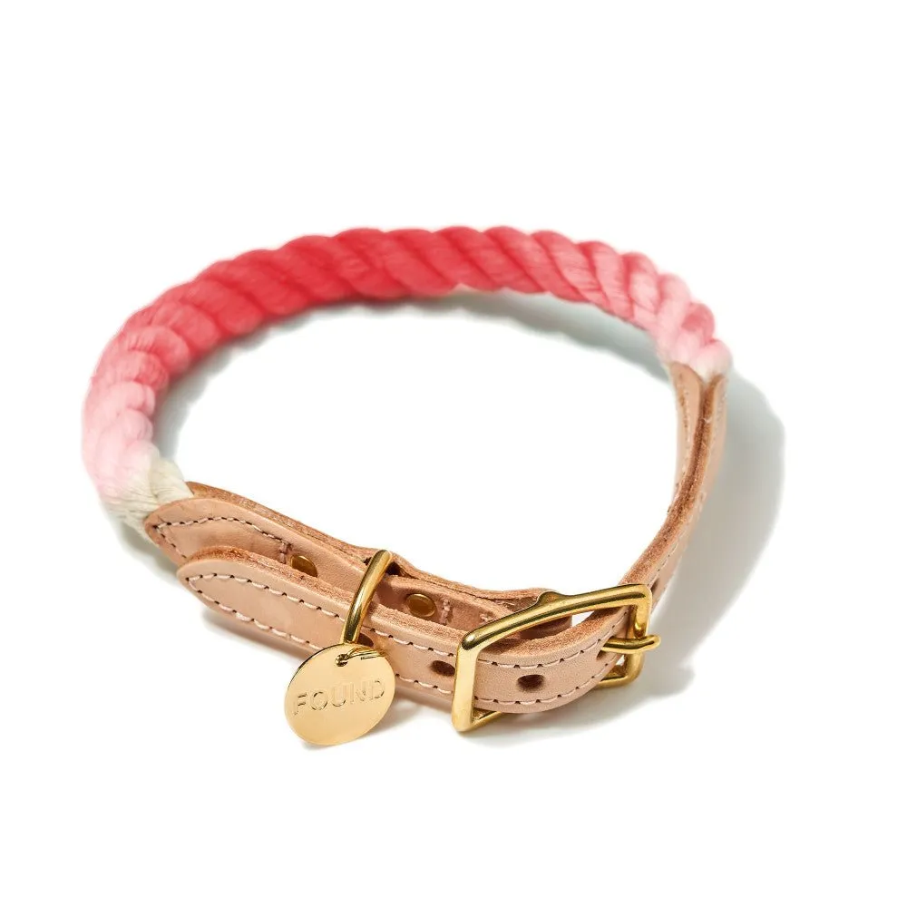 Coral Ombre Cotton Rope Cat & Dog Collar