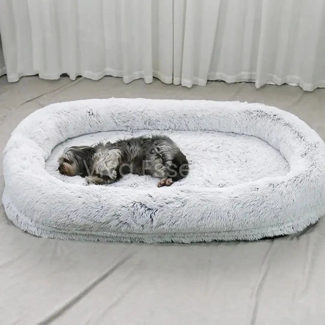 Cozy Oversized Pet Bed for Dogs & Humans - Calming, Washable