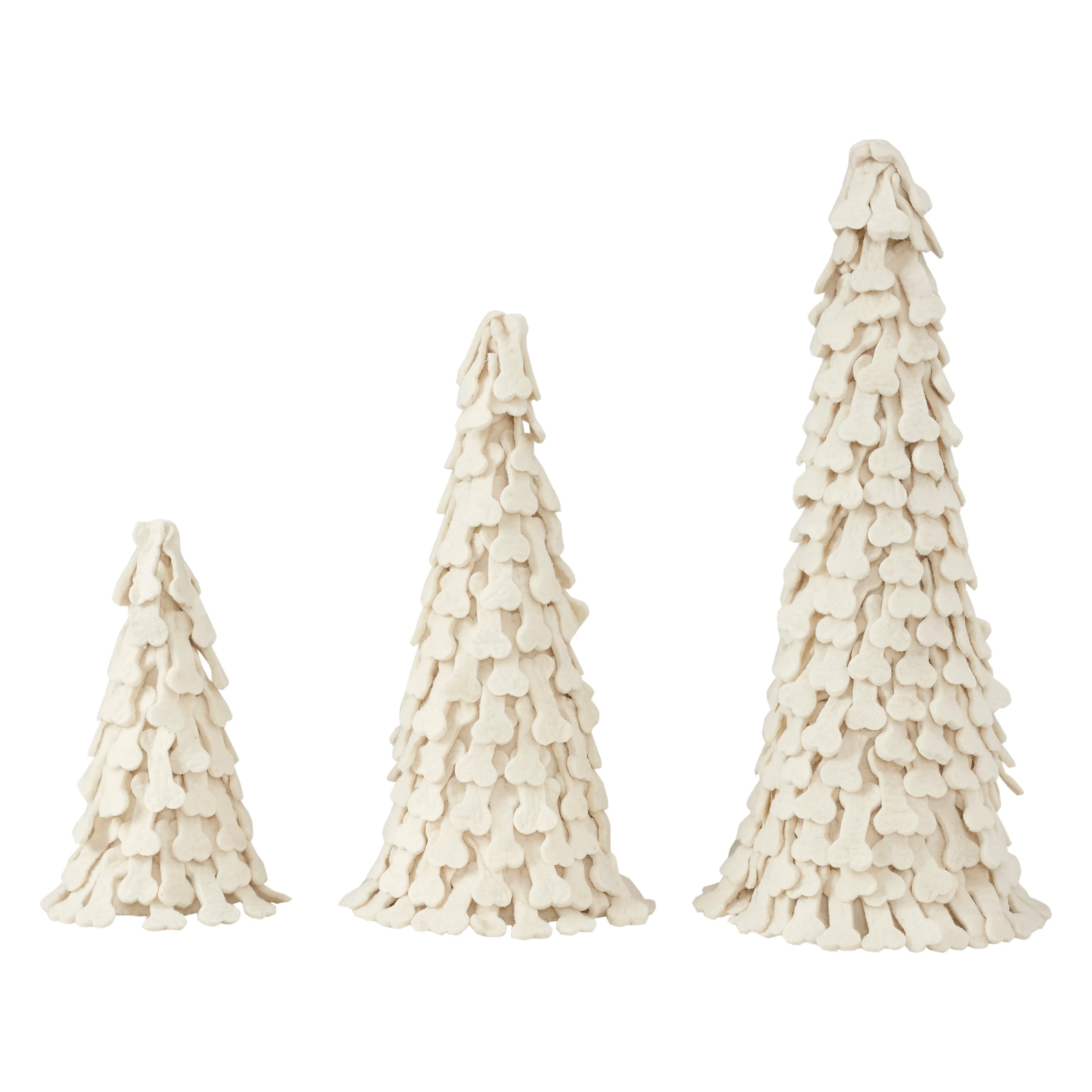 Dog Bone Trees- 3 Piece Set- Handmade of Hand Felted Wool