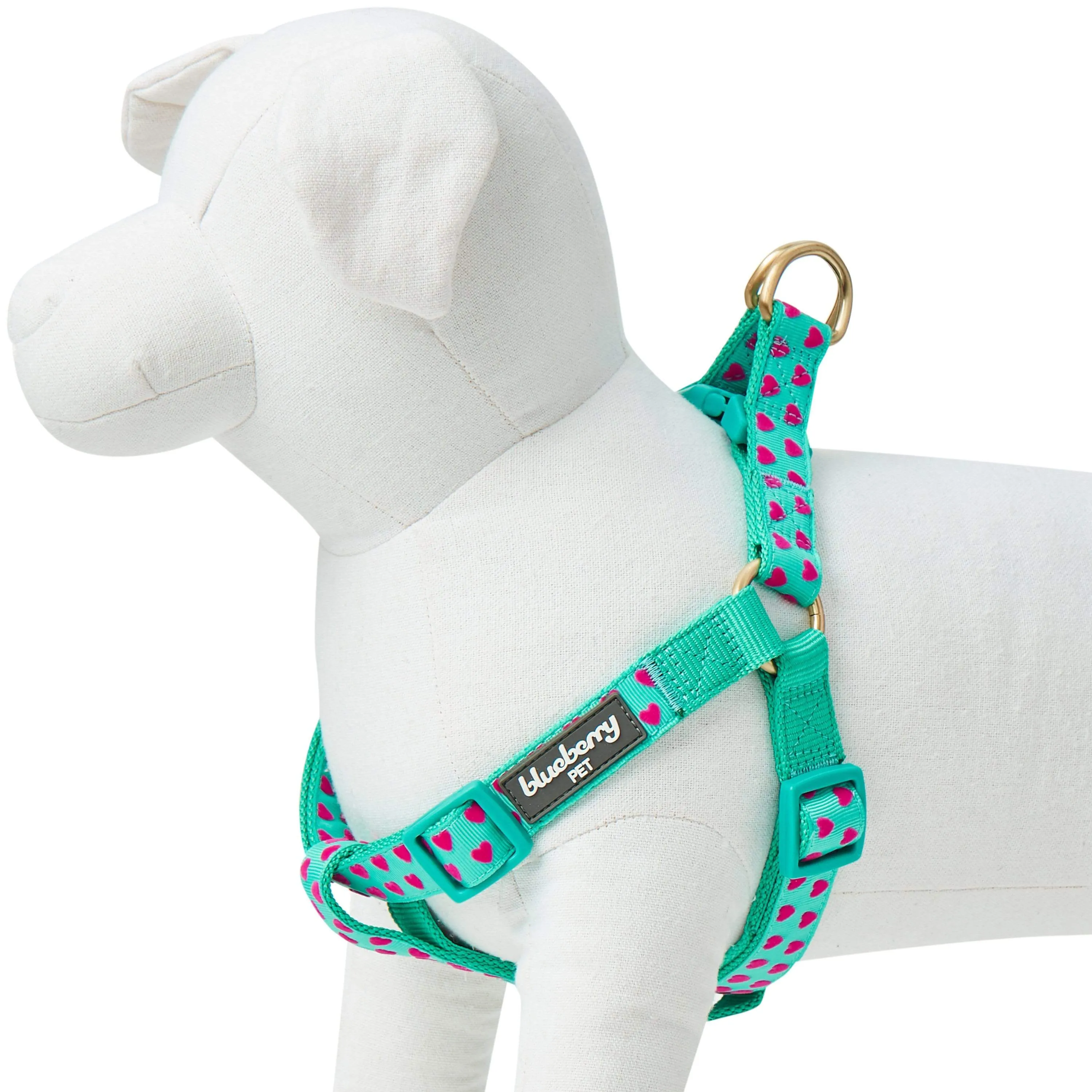 Dotted Velvet Heart Dog Harness