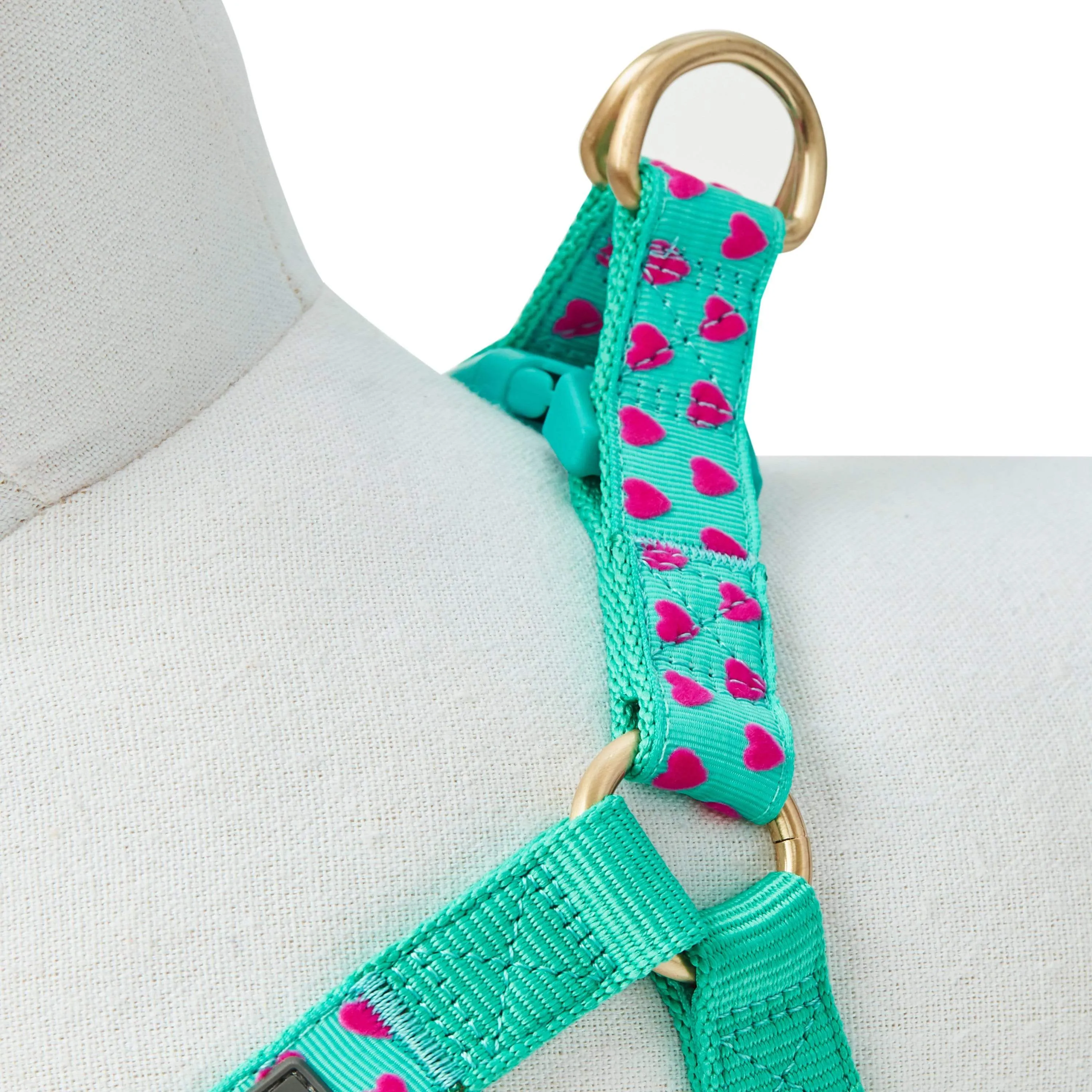 Dotted Velvet Heart Dog Harness