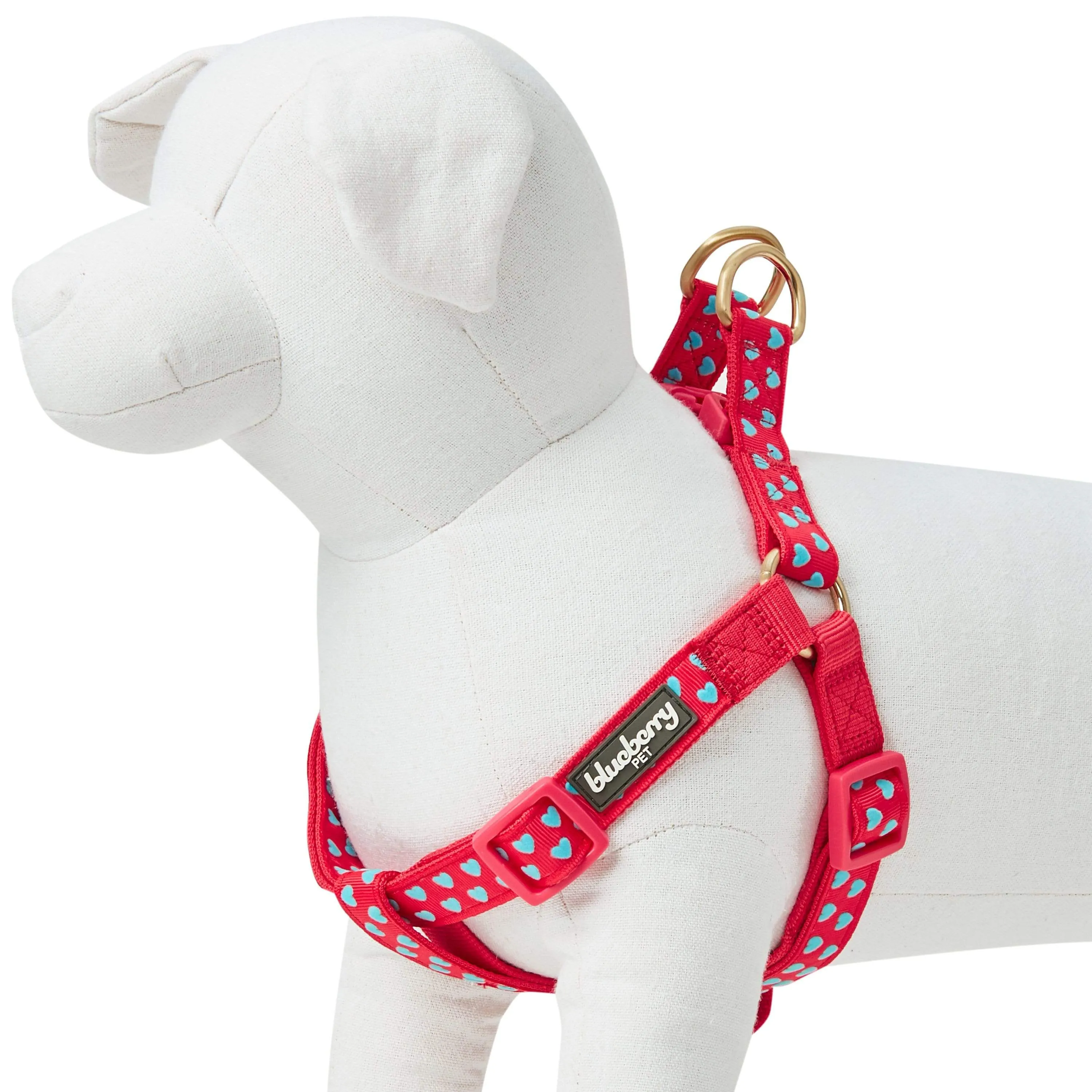 Dotted Velvet Heart Dog Harness