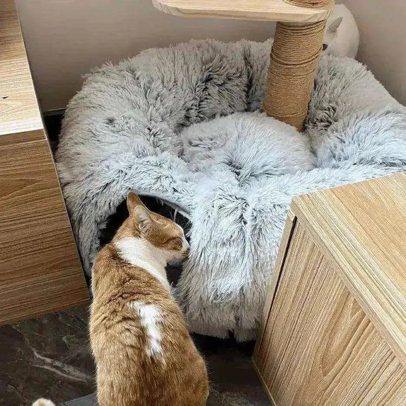 Fluff 'n' Tunnel Cat Bed