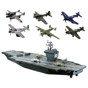 Giant 31 inch Aircraft Carrier with 6 World War II Planes