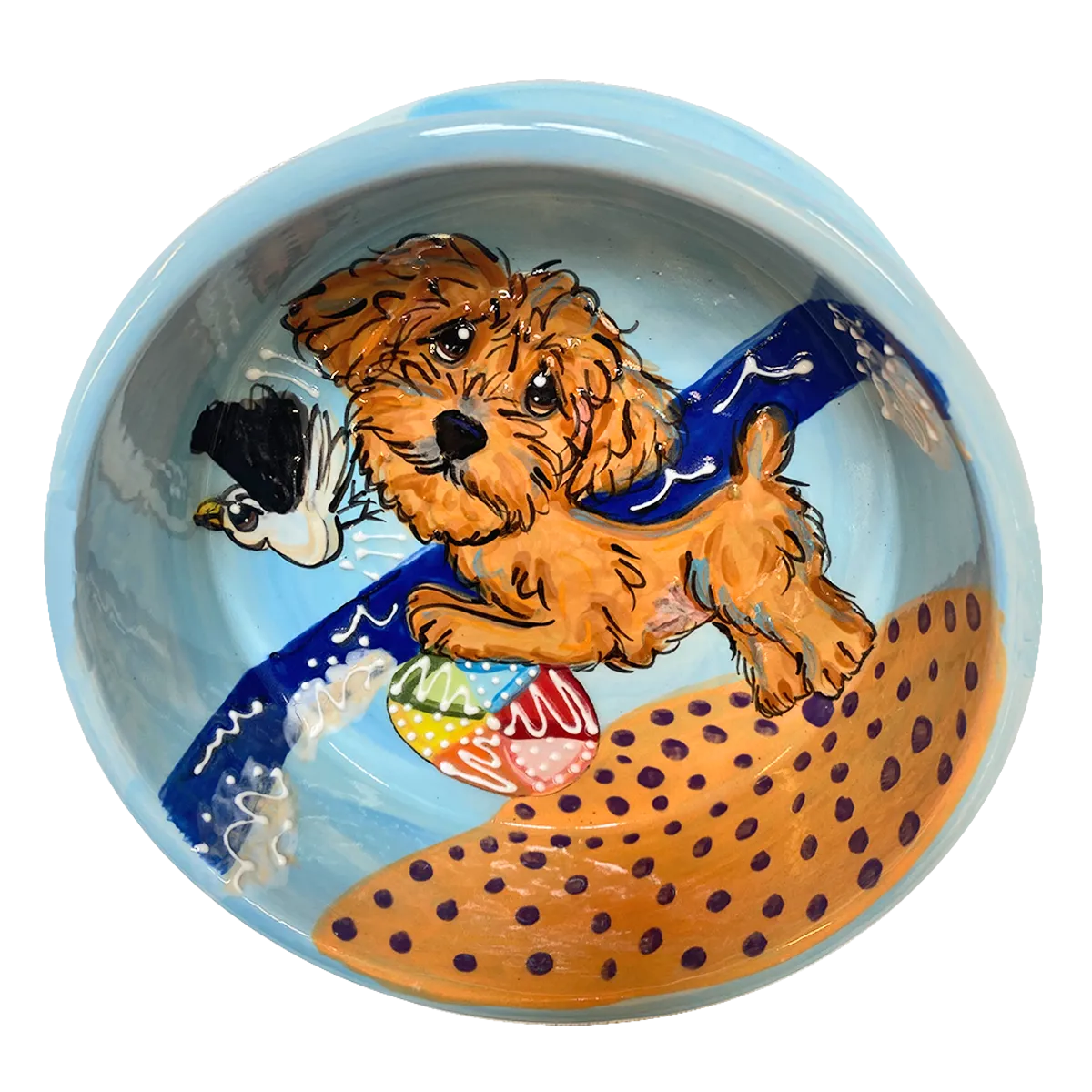 Golden Doodle Bowl Hand-Painted by Debby Carman