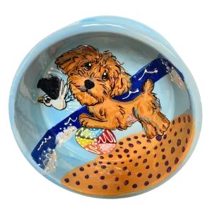 Golden Doodle Bowl Hand-Painted by Debby Carman