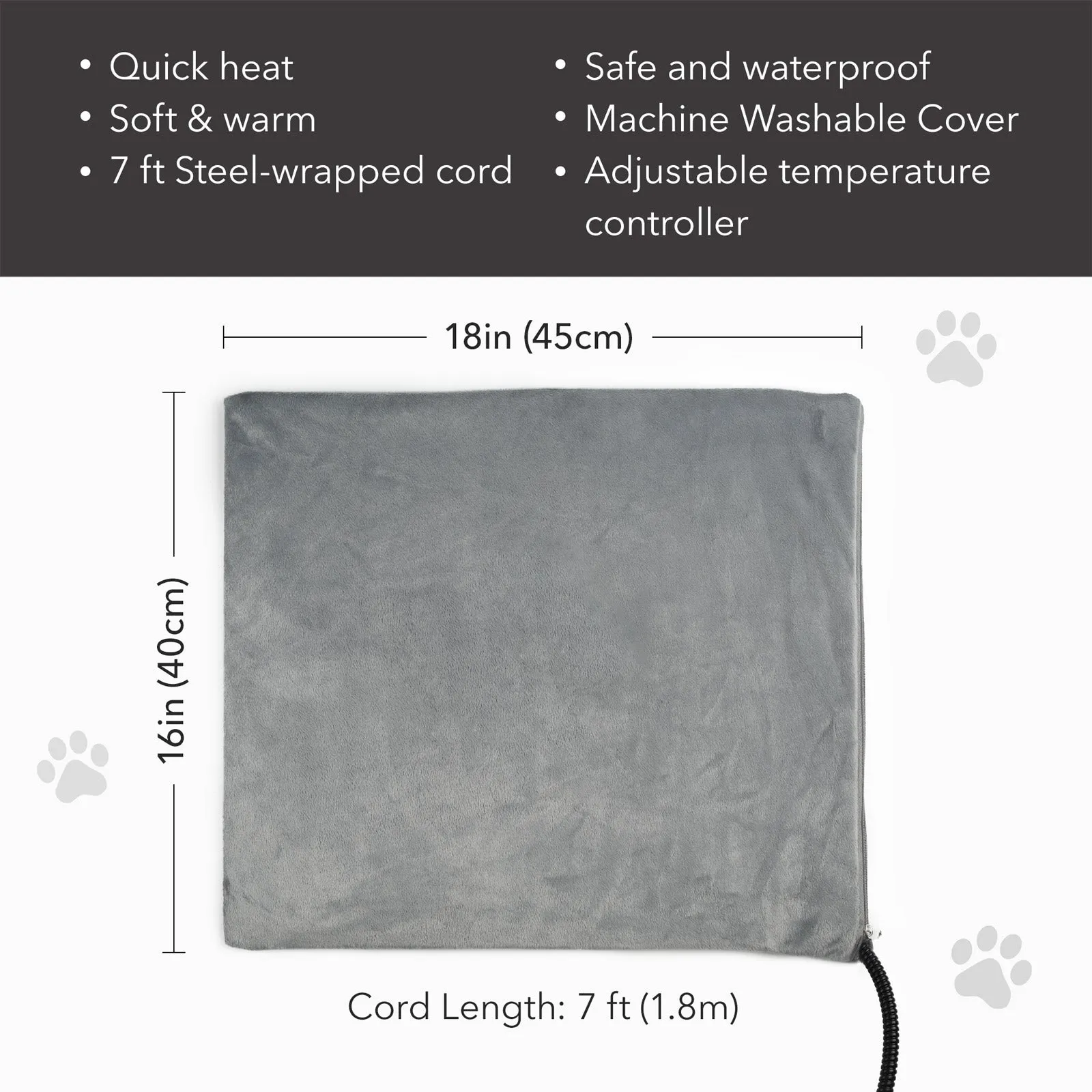 Heating Pad for Pet With Chew Resistant Cord 3 Size BN-LINK