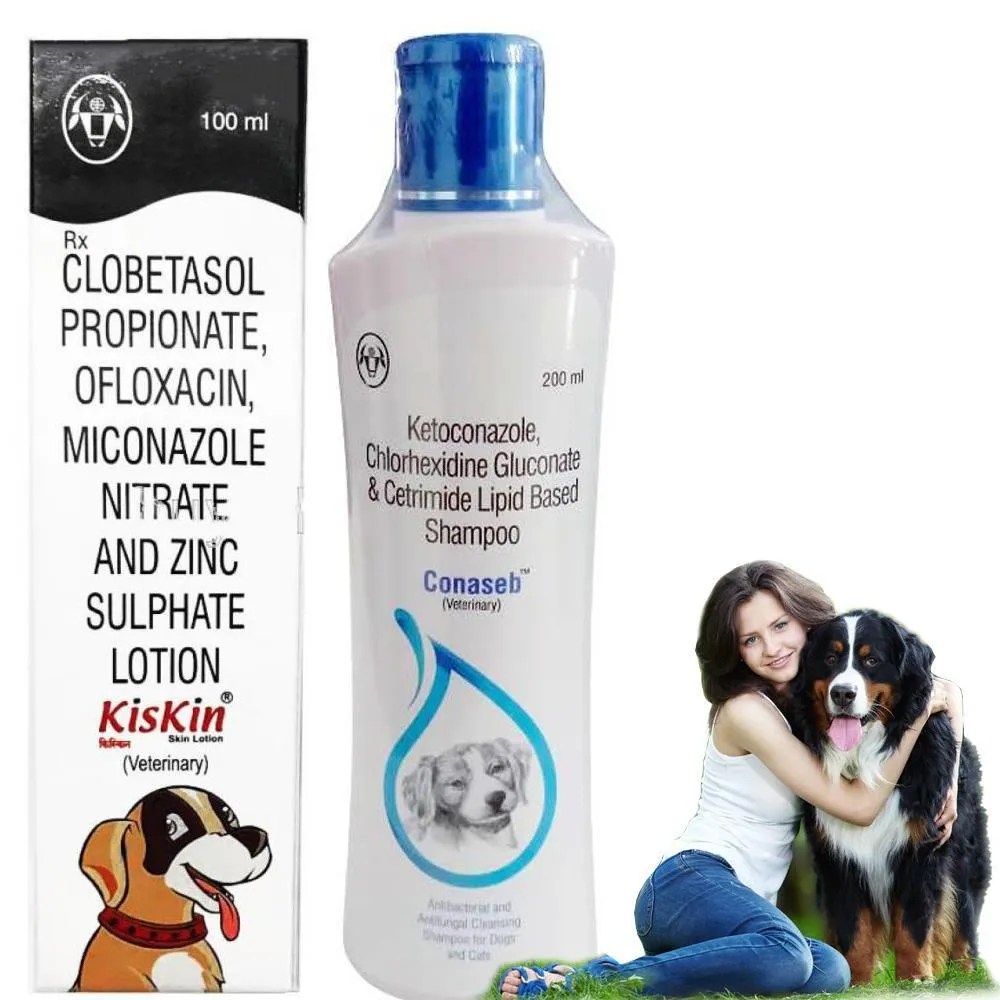 Intas Conaseb Anti Fungal Dog Shampoo 200 ml   Intas Kiskin Anti Fungal Lotion 100 ml