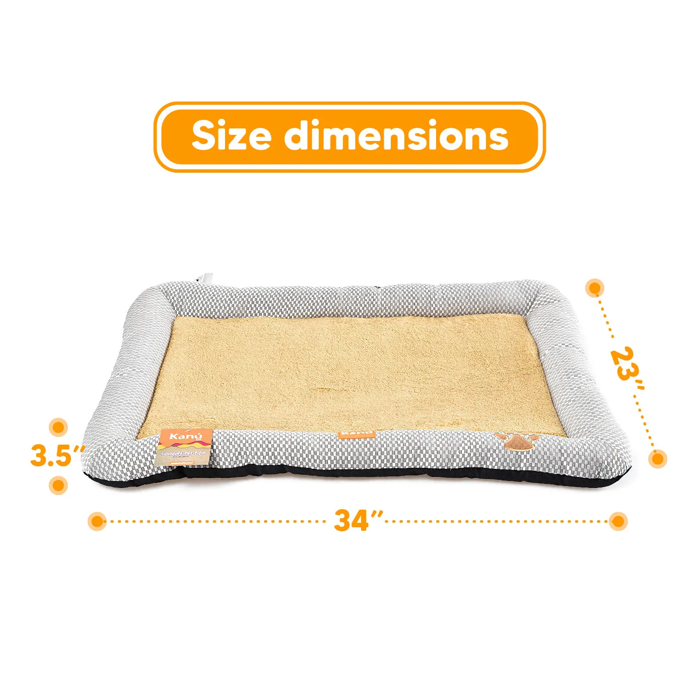 Kanu Pet Rectangular Brown Dog & Cat Bed