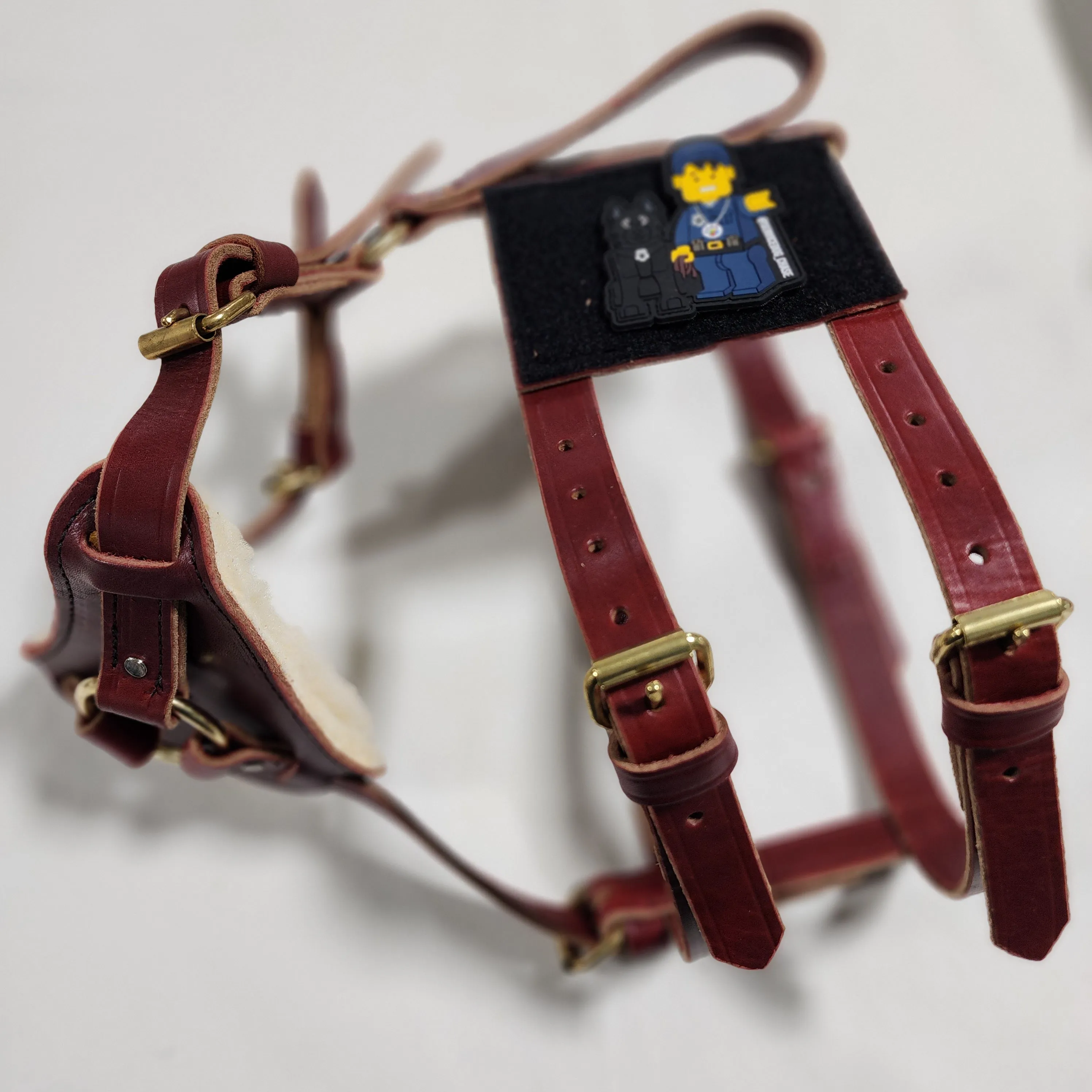 Leather Assistance Dog Harness with Velcro