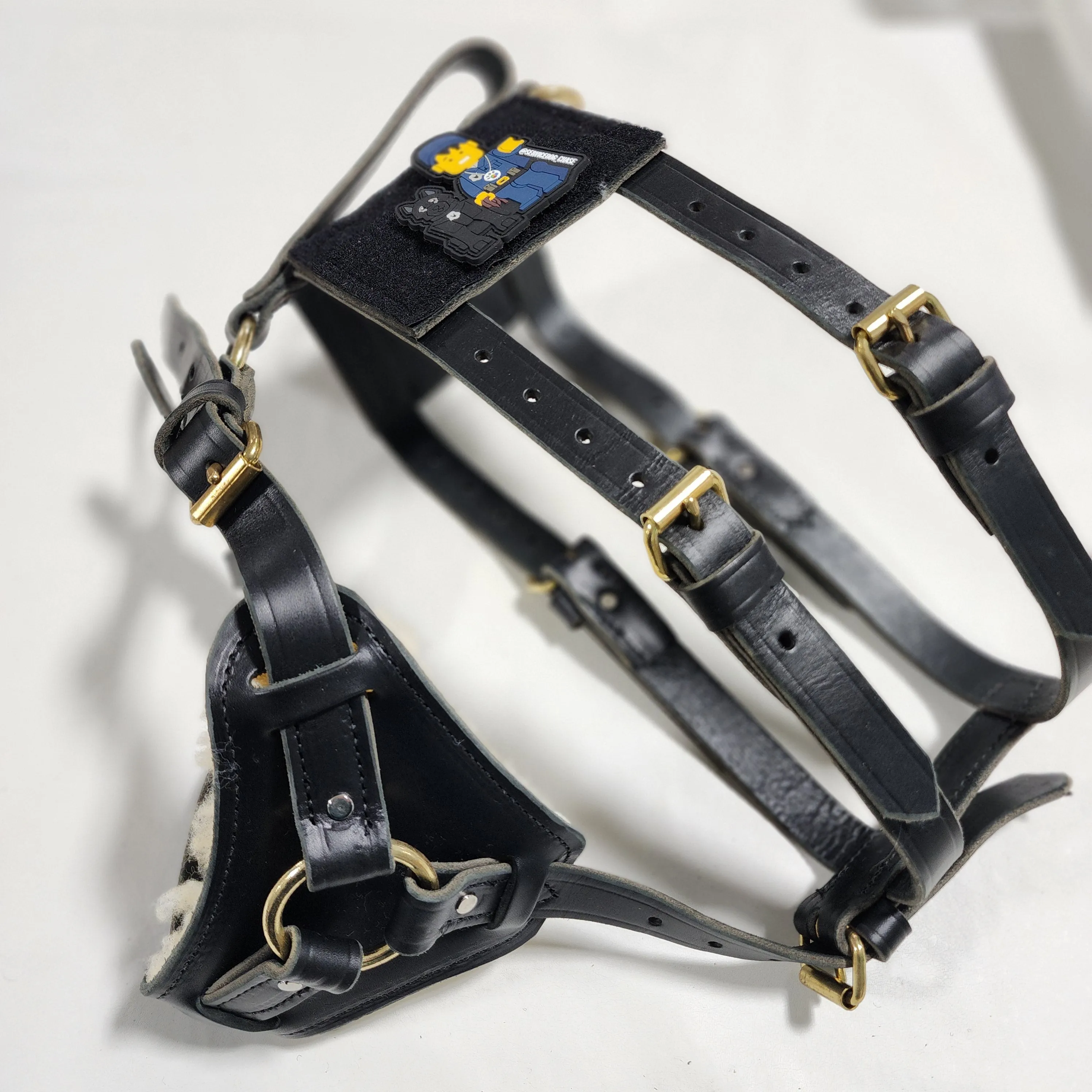 Leather Assistance Dog Harness with Velcro