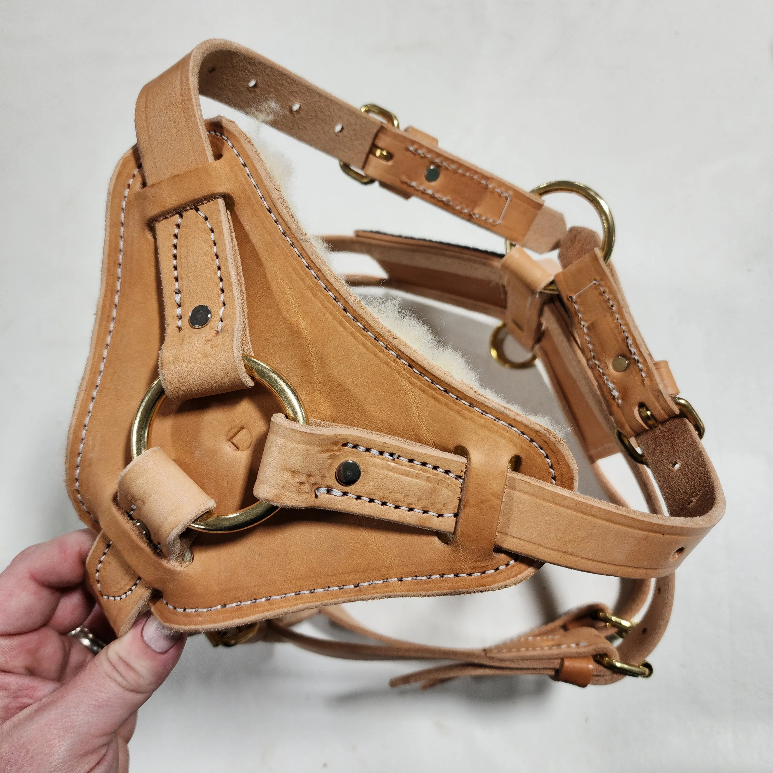 Leather Assistance Dog Harness with Velcro