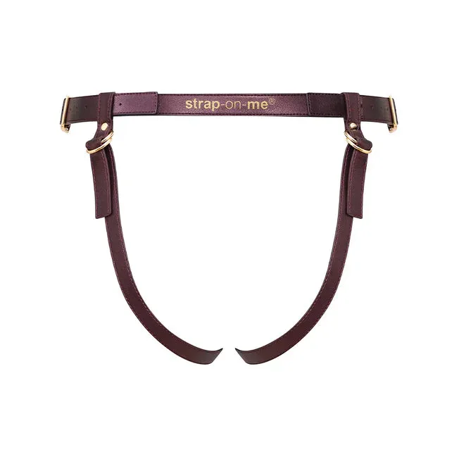 Leatherette Strap On Harness Generous - Aubergine