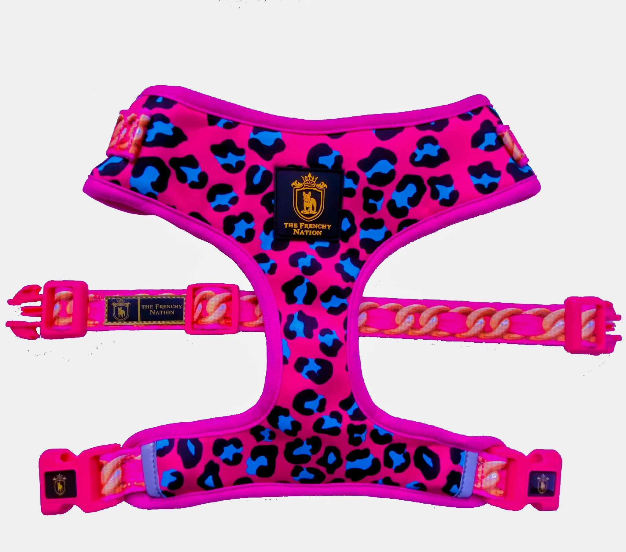 ✨NEW✨ “Pretty Wild “ 🐆⛓🎀 Bulldog Adjustable Harness ✨Bulldog Collection ✨