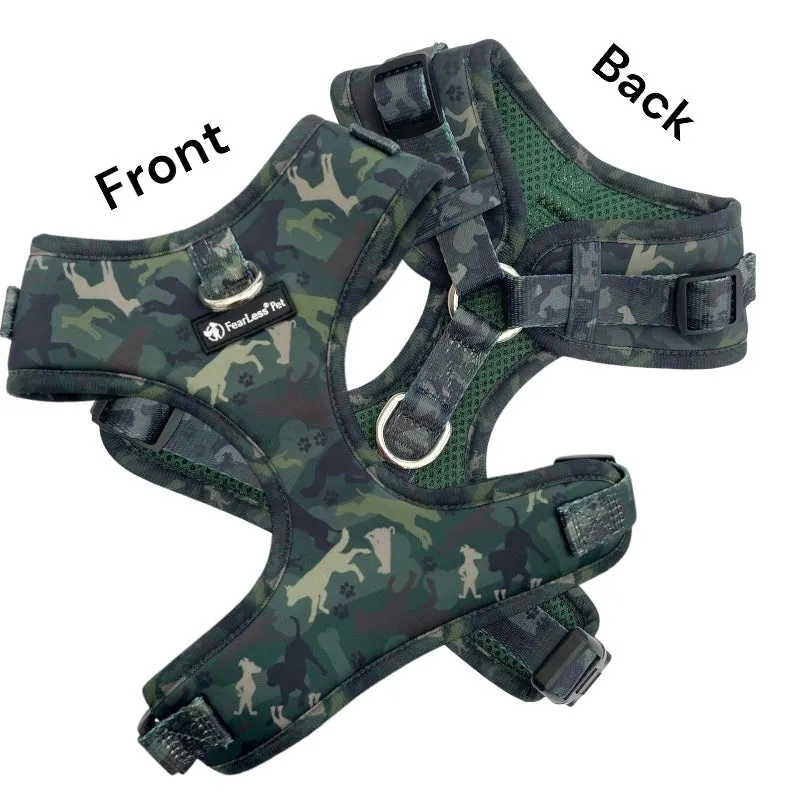 No Pull Pet Harness - Green Camouflage