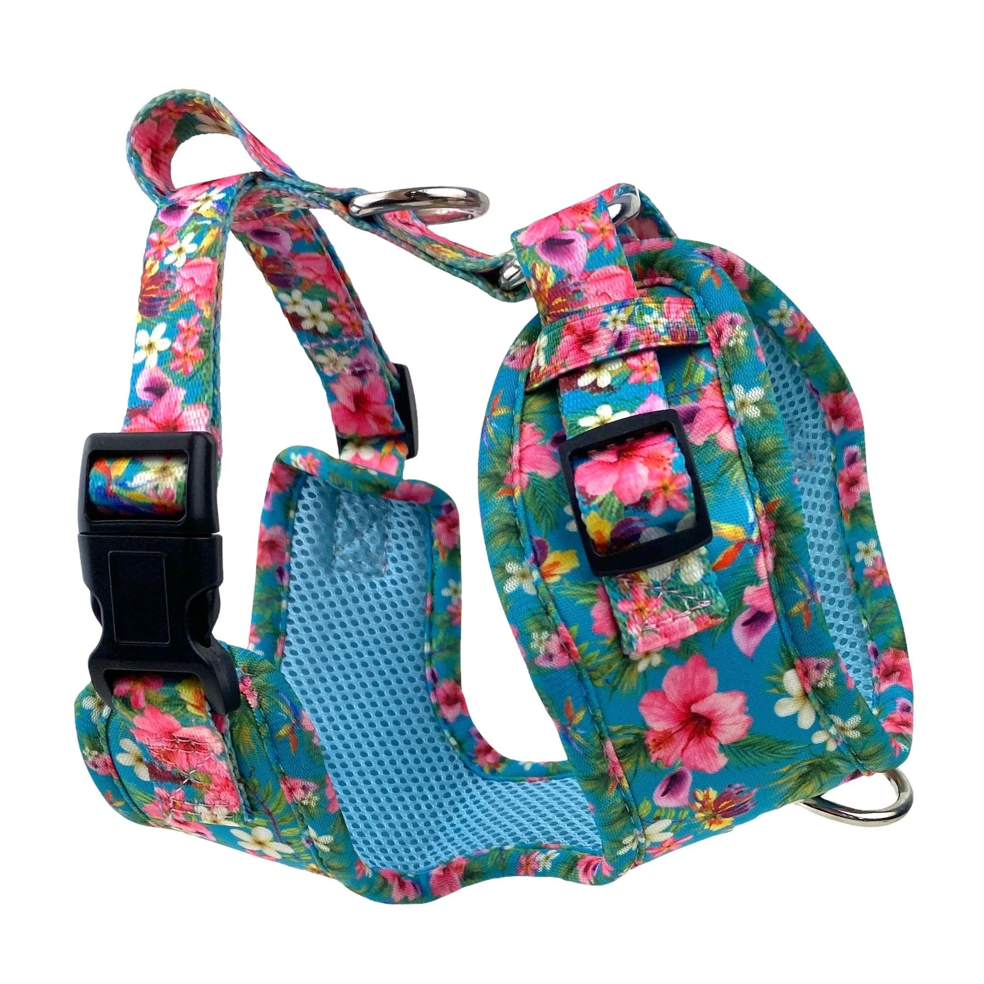 No Pull Pet Harness - Teal Hawaiian