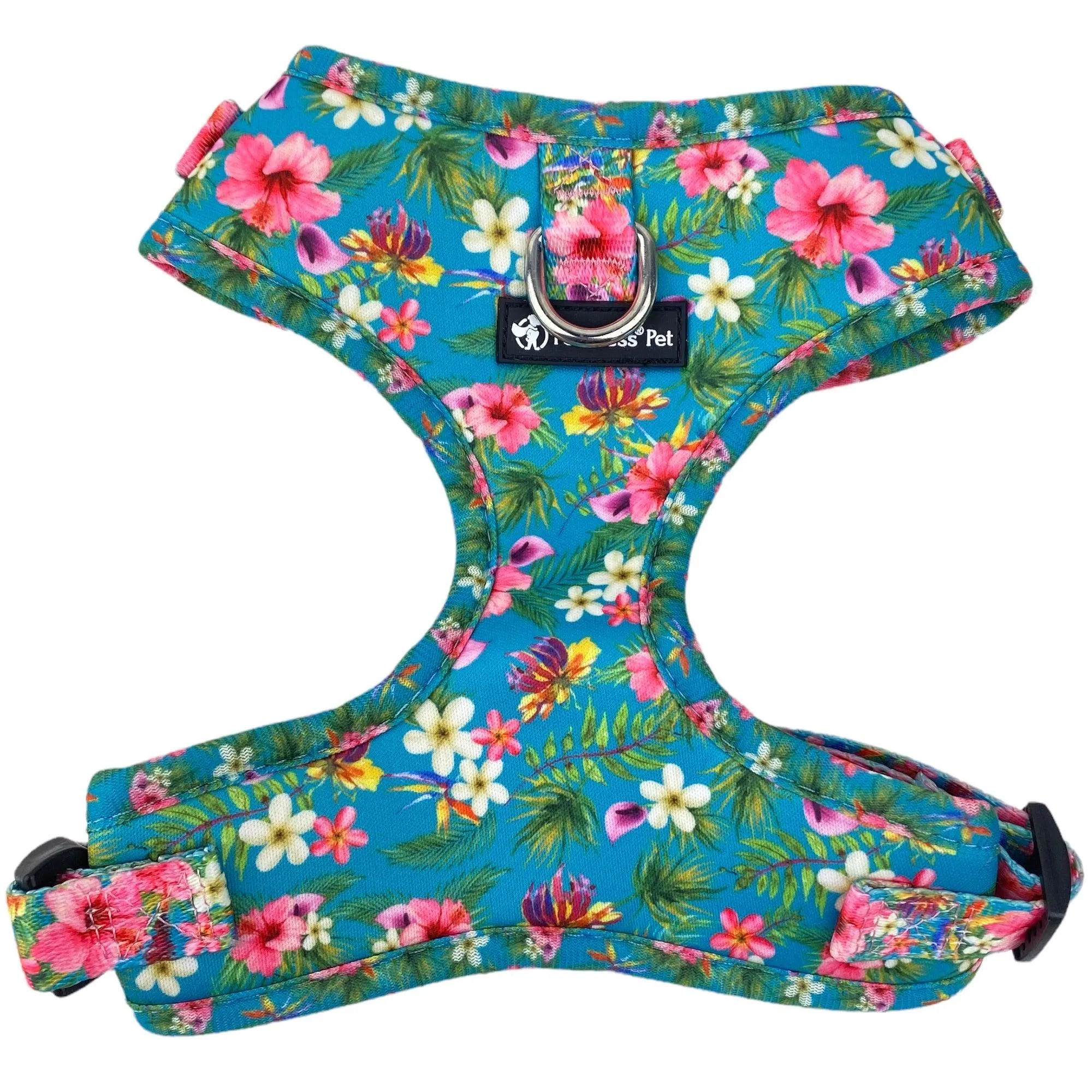 No Pull Pet Harness - Teal Hawaiian