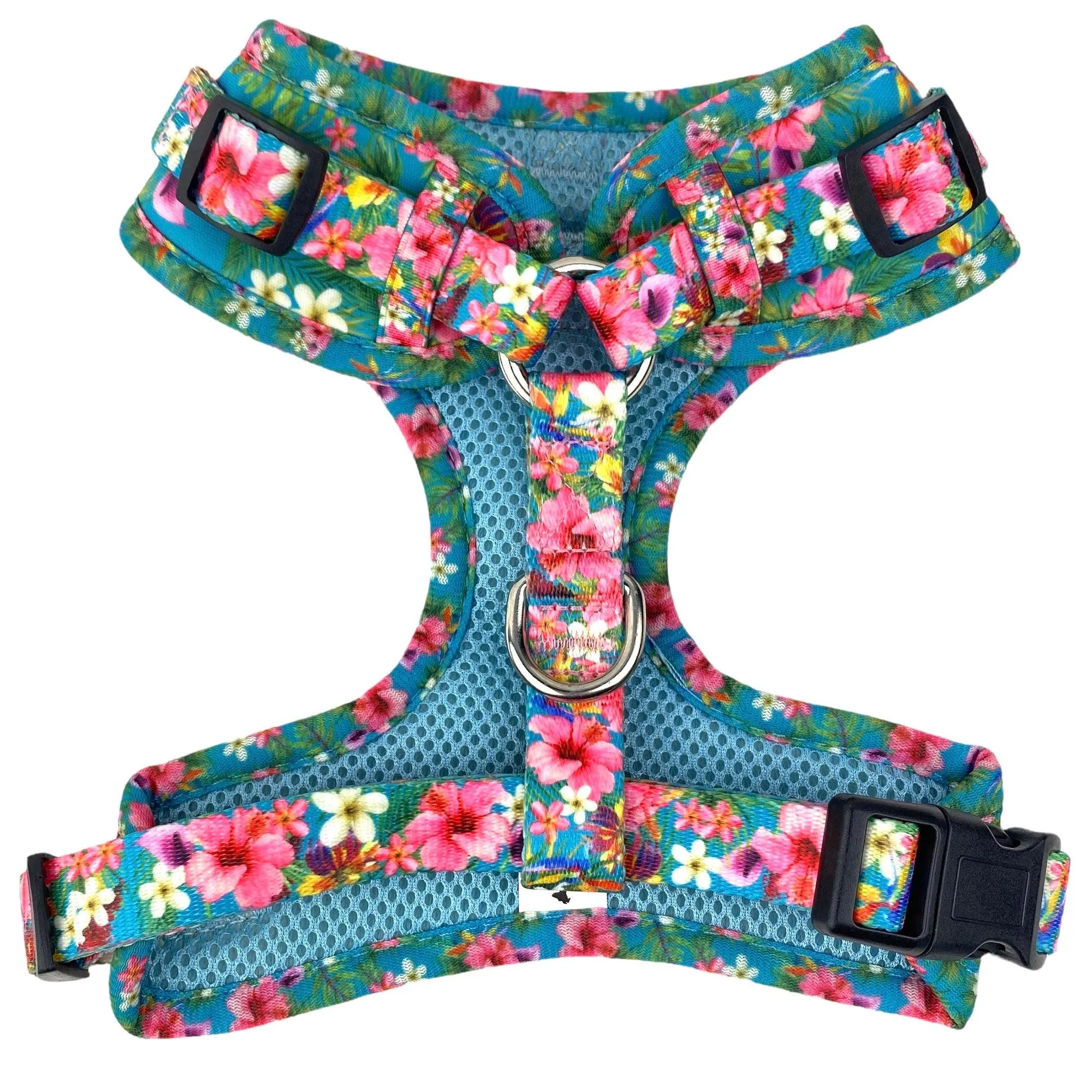 No Pull Pet Harness - Teal Hawaiian