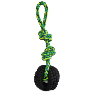 Pet Qwerks Jingle Ball X-Tire Tug N Toss Dog Toy