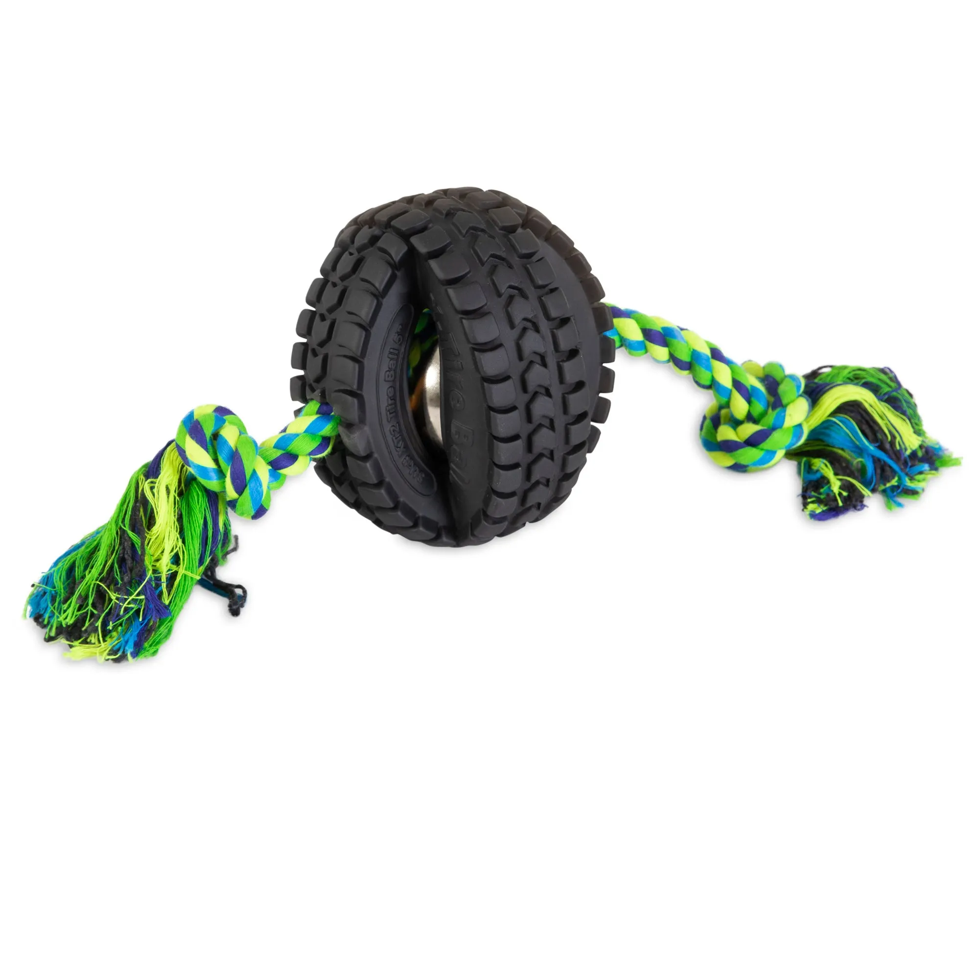 Pet Qwerks Single Rope X-Tire Jingle Ball