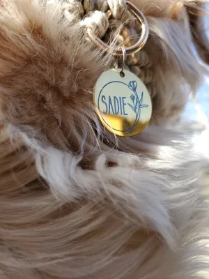 Rose Gold Pet ID Tag | Round Laser Engraved Dog Tag Stainless Steel