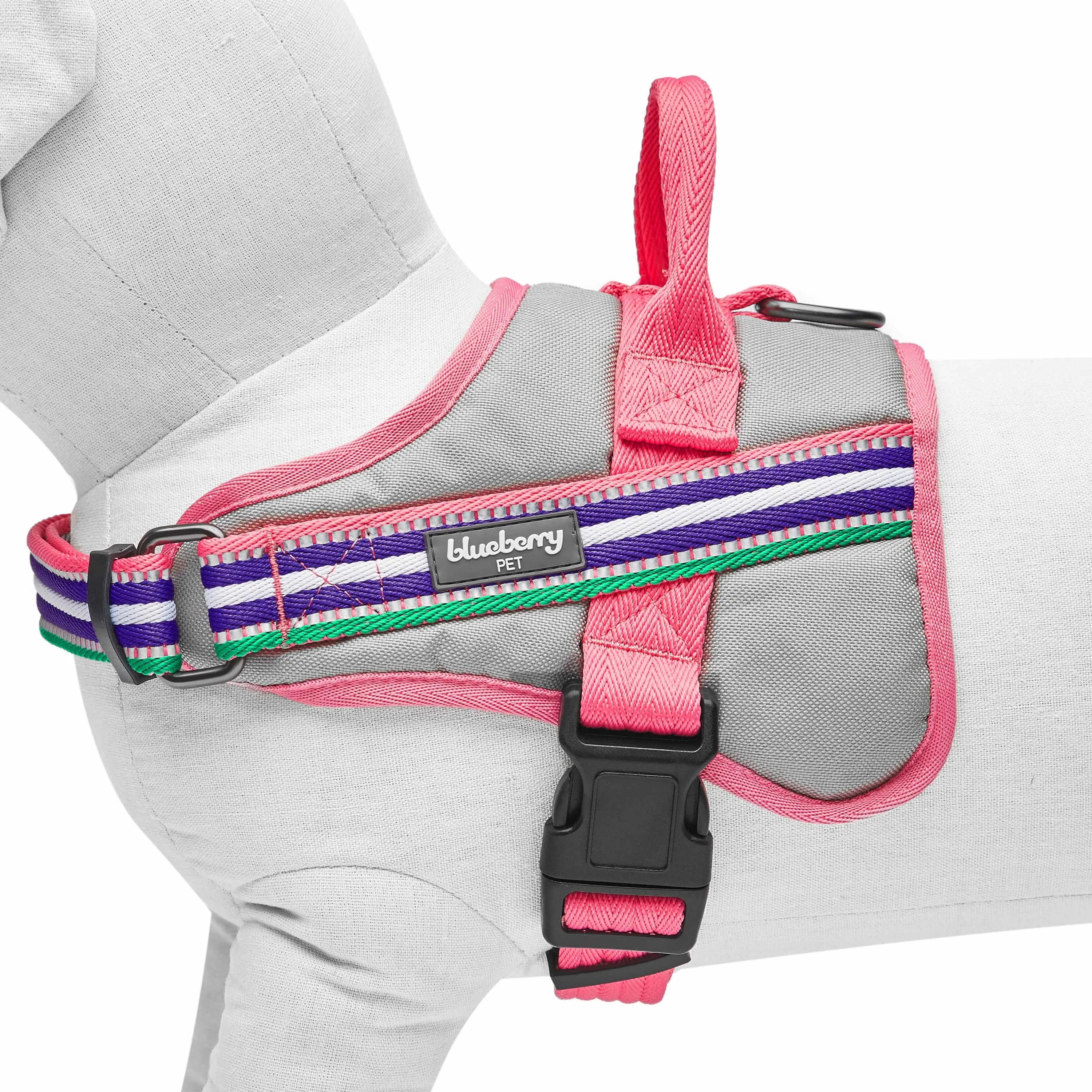 Service K-9 | 3M Reflective Dog Harness in Multi-colored Stripes