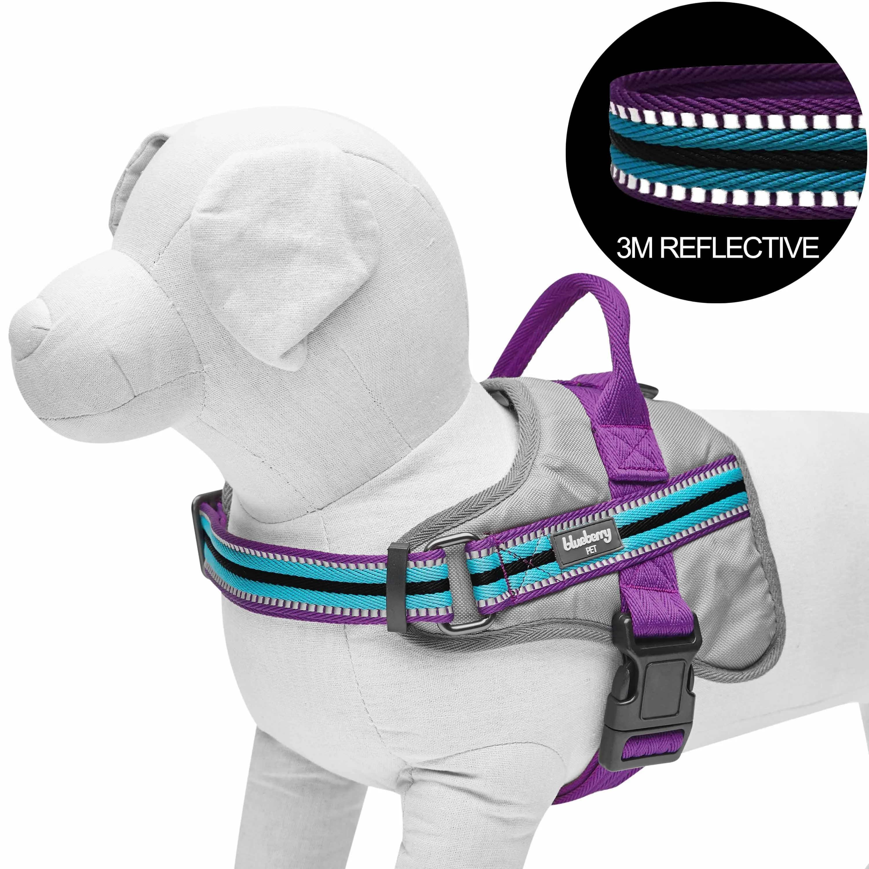 Service K-9 | 3M Reflective Dog Harness in Multi-colored Stripes