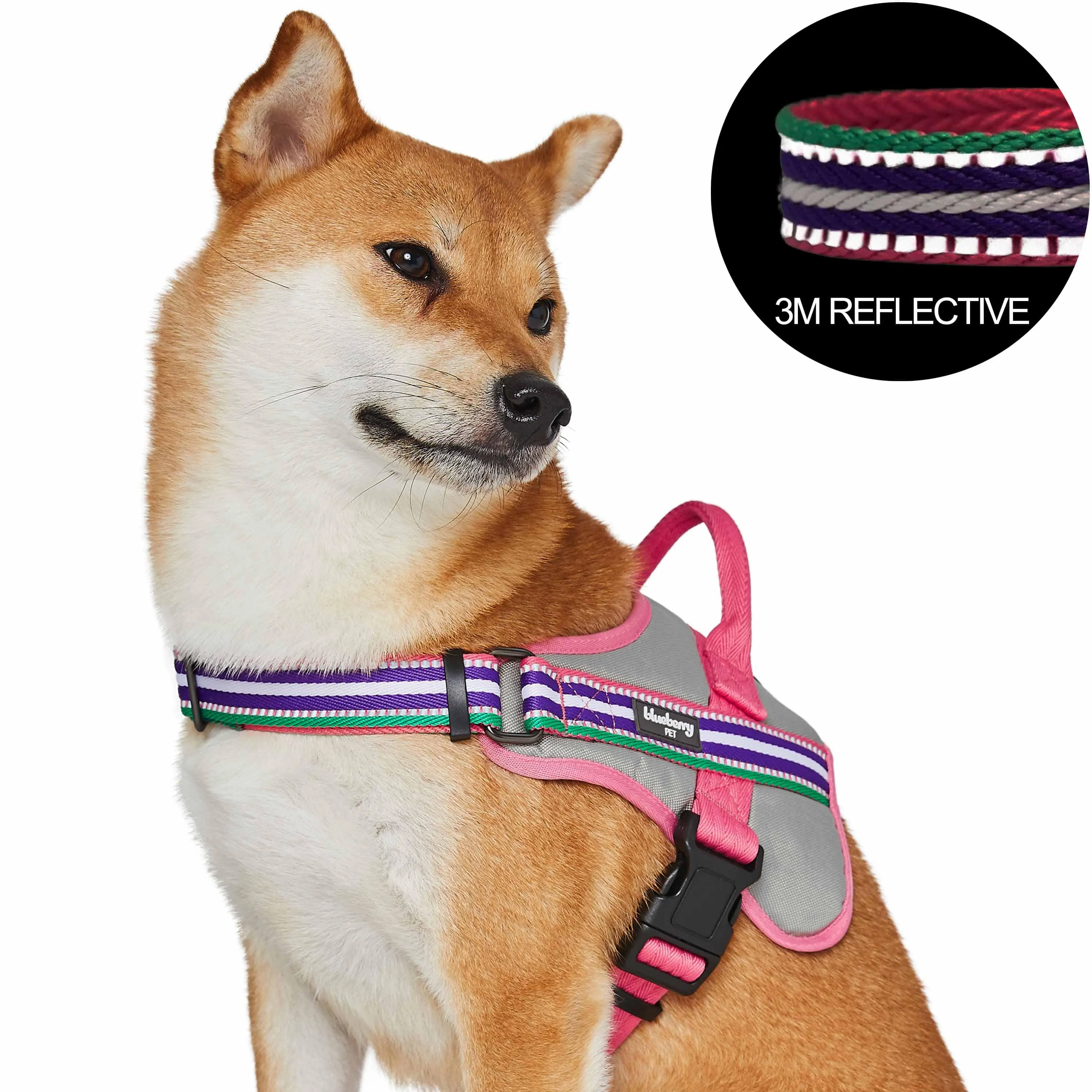 Service K-9 | 3M Reflective Dog Harness in Multi-colored Stripes