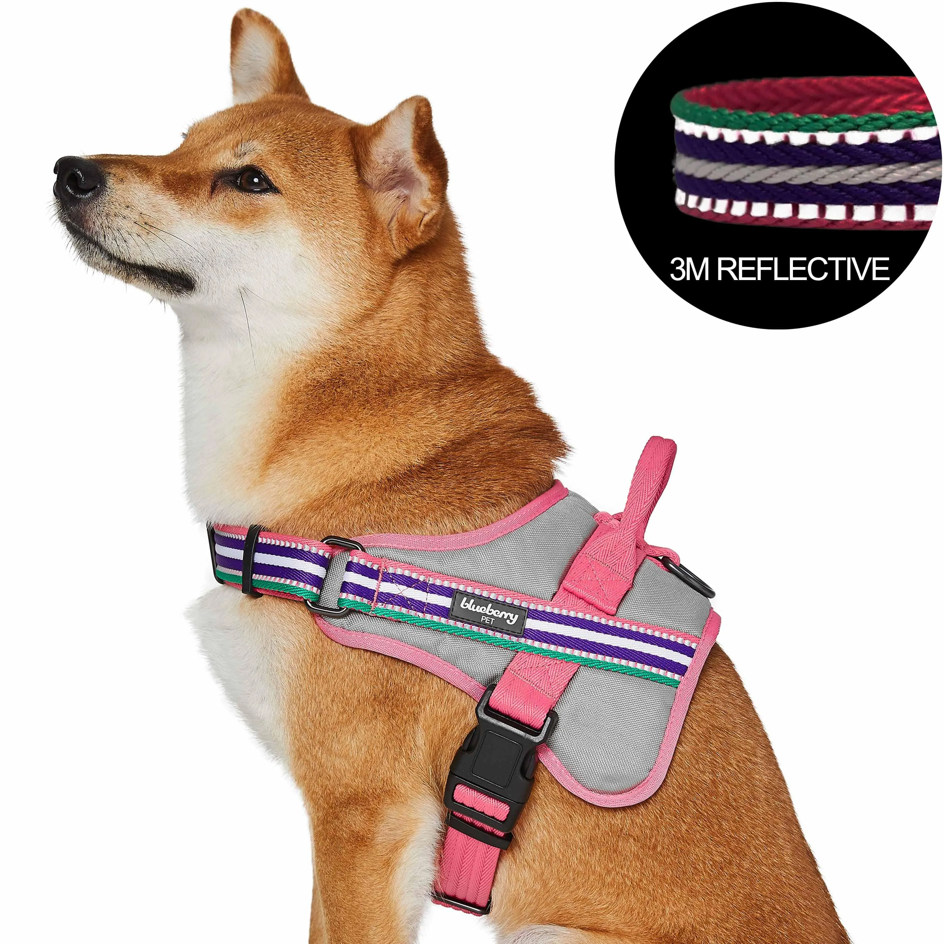 Service K-9 | 3M Reflective Dog Harness in Multi-colored Stripes