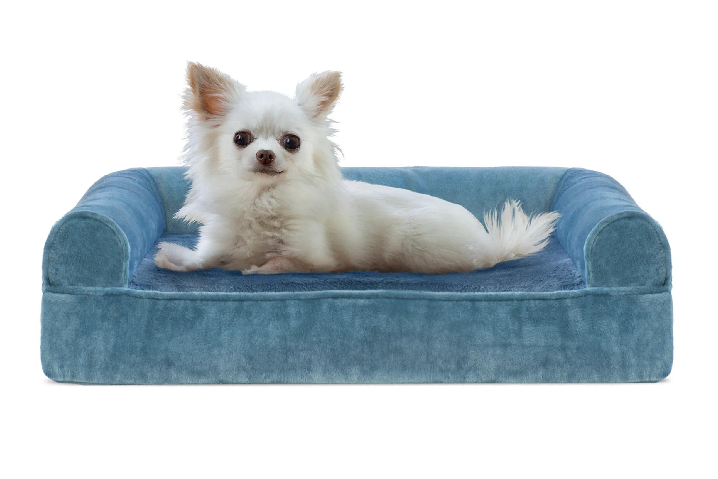 Sofa Dog Bed - Faux Fur & Velvet