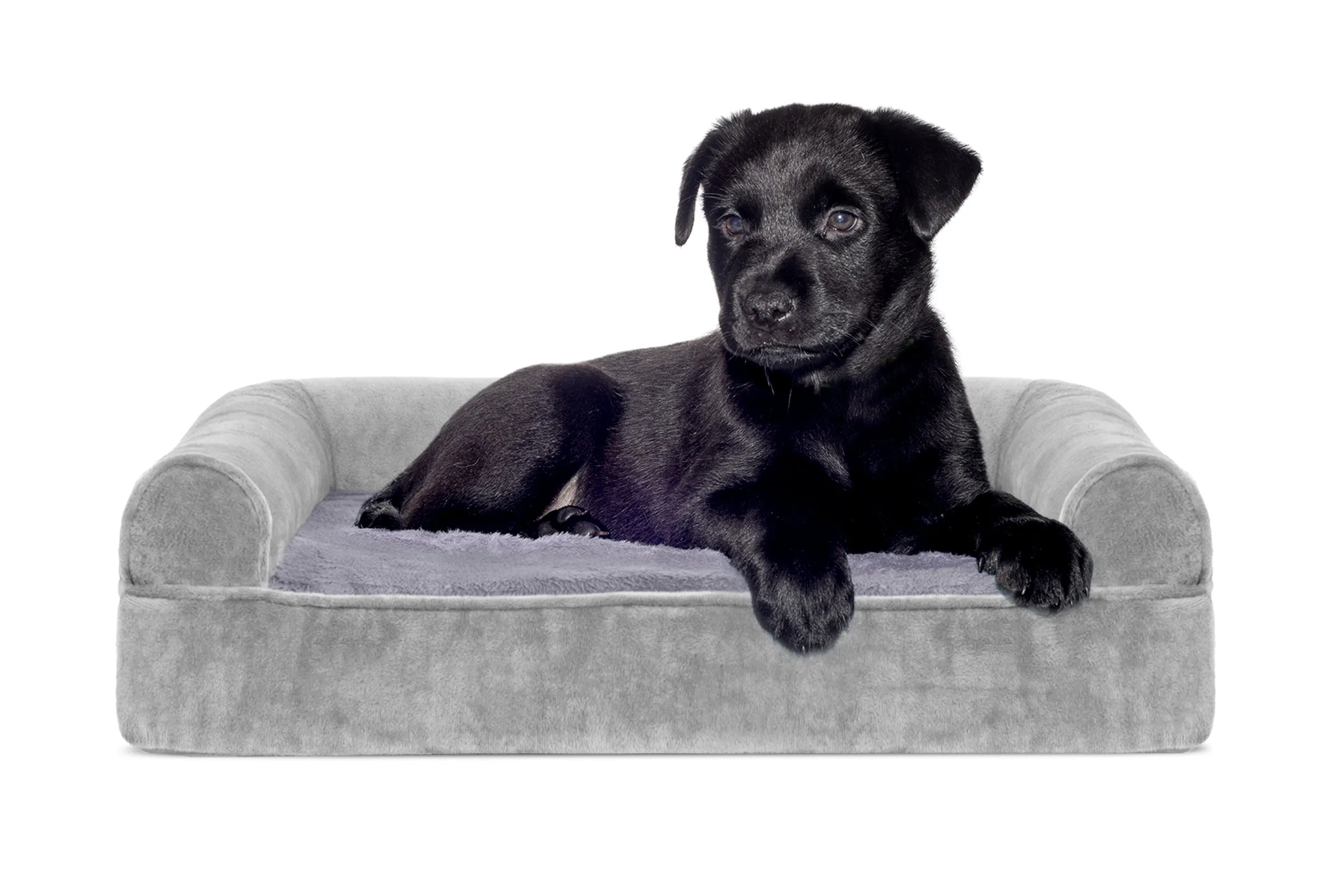 Sofa Dog Bed - Faux Fur & Velvet