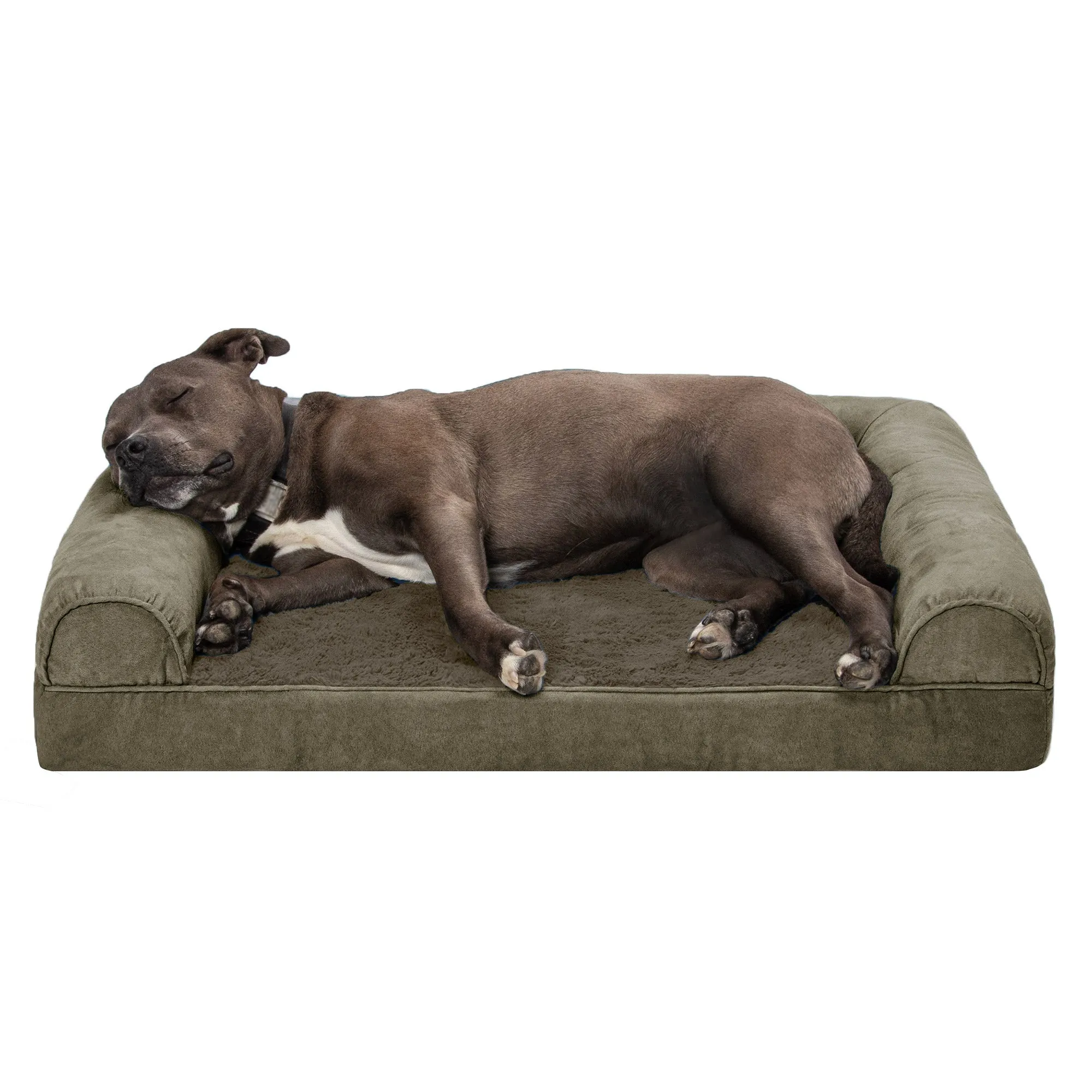 Sofa Dog Bed - Faux Fur & Velvet