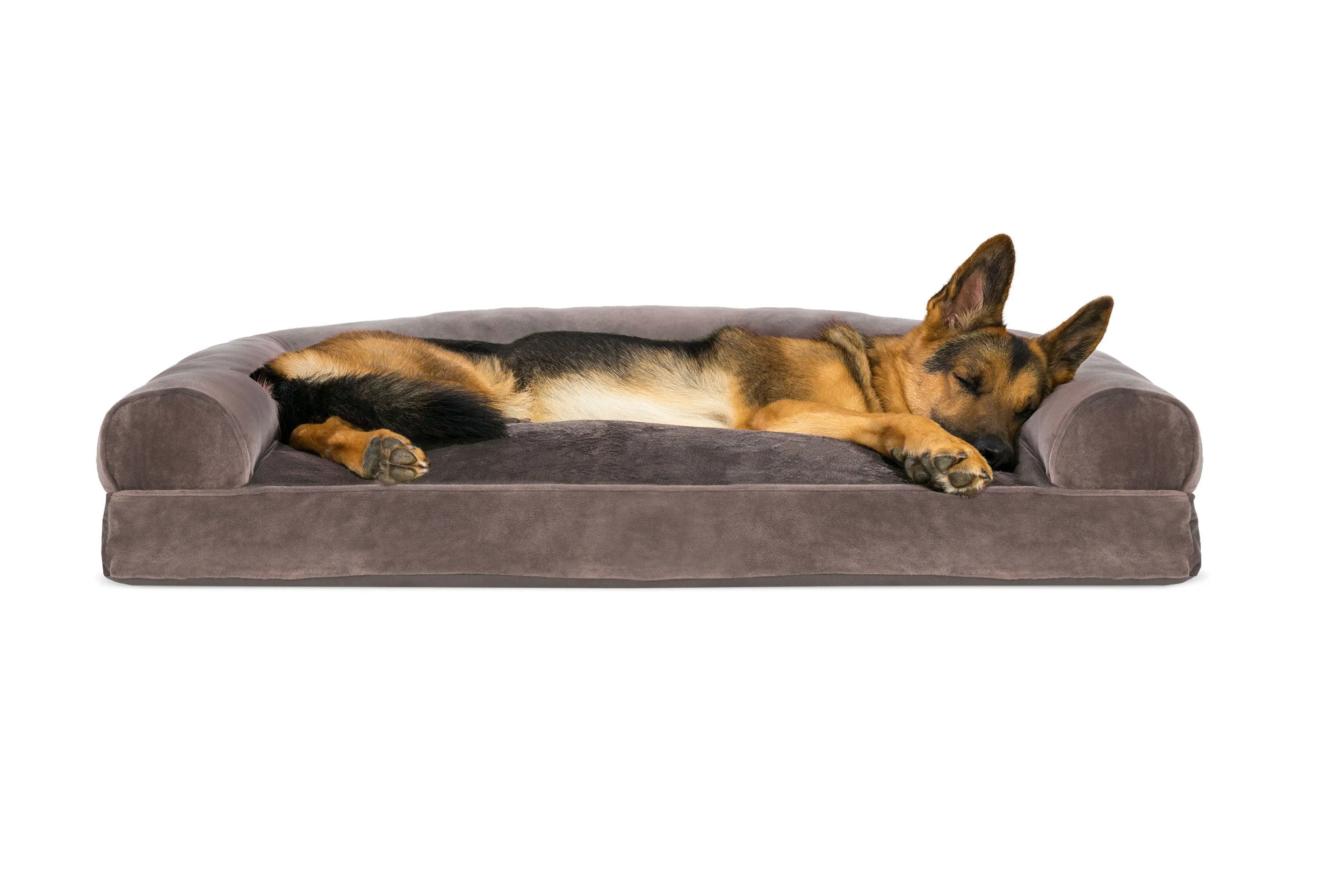 Sofa Dog Bed - Faux Fur & Velvet